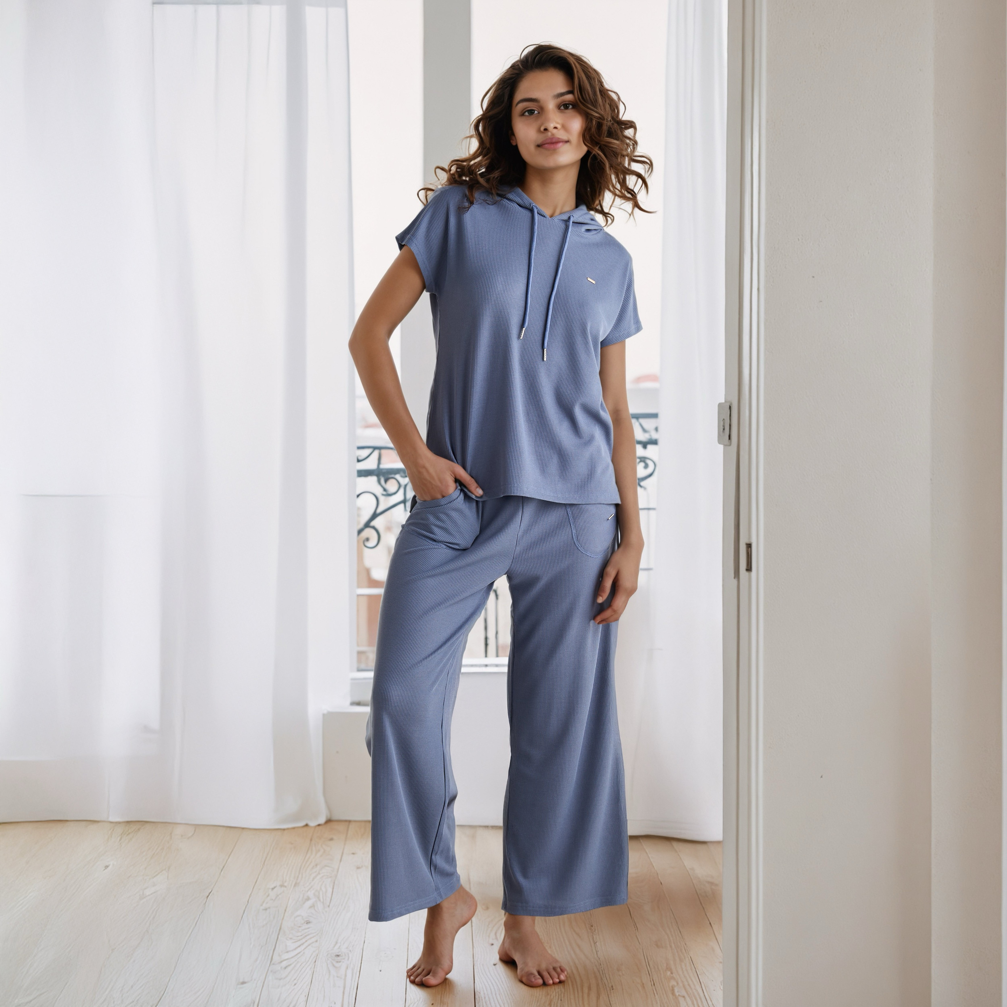 طقم بيجاما بارز الملمس-women-clothing-nightwear-pyjamas-longsets-image-1