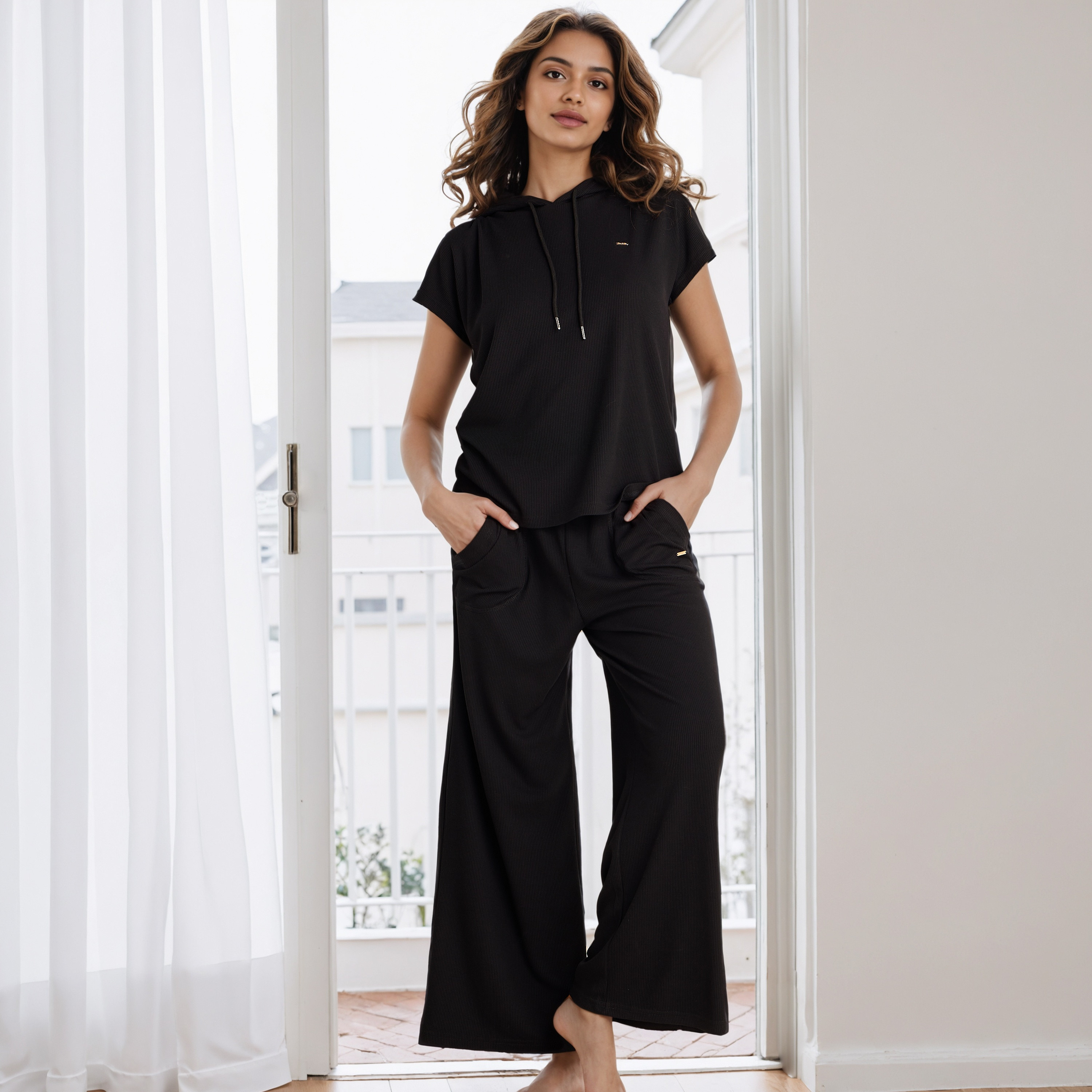 طقم بيجاما بارز الملمس-women-clothing-nightwear-pyjamas-longsets-image-1