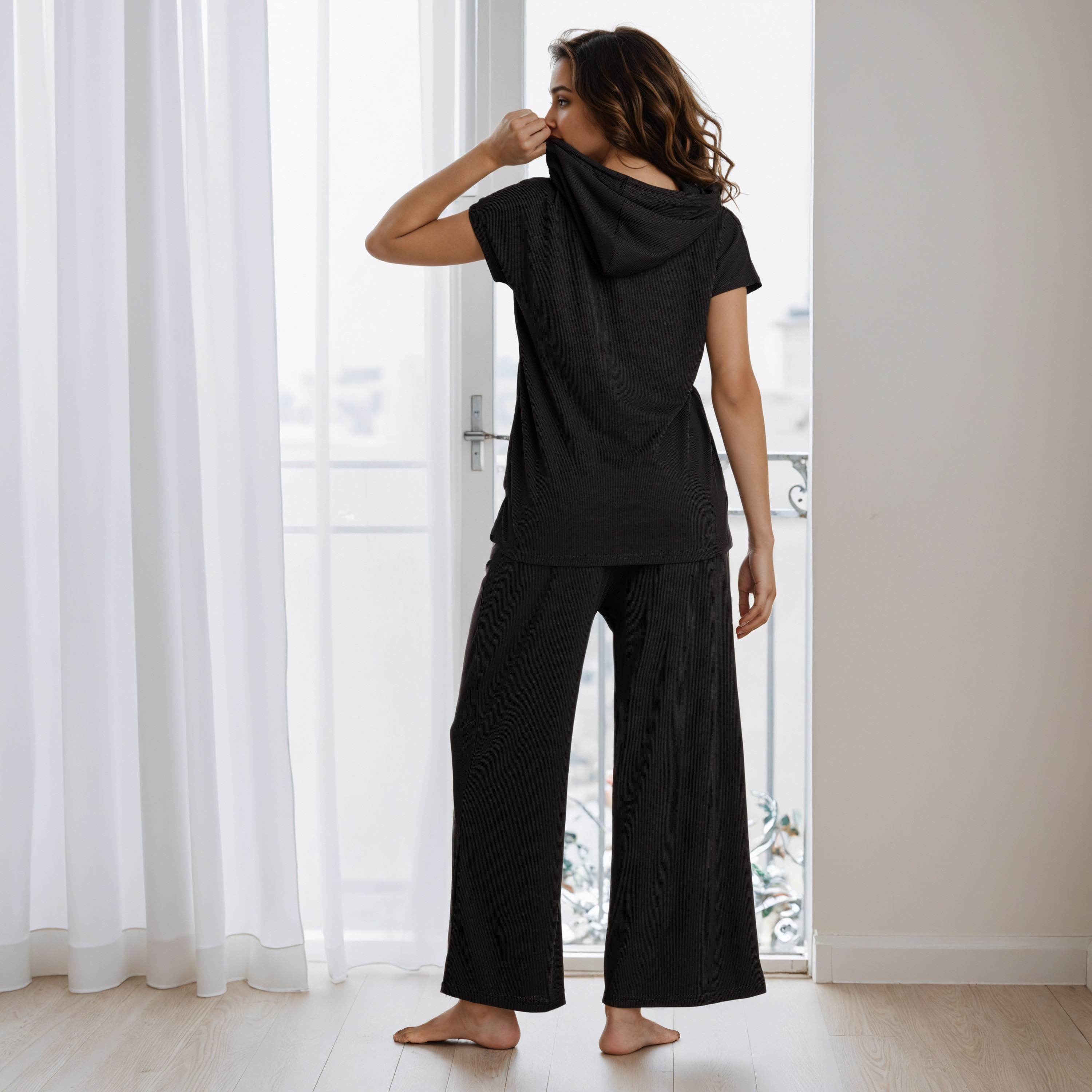 طقم بيجاما بارز الملمس-women-clothing-nightwear-pyjamas-longsets-image-3