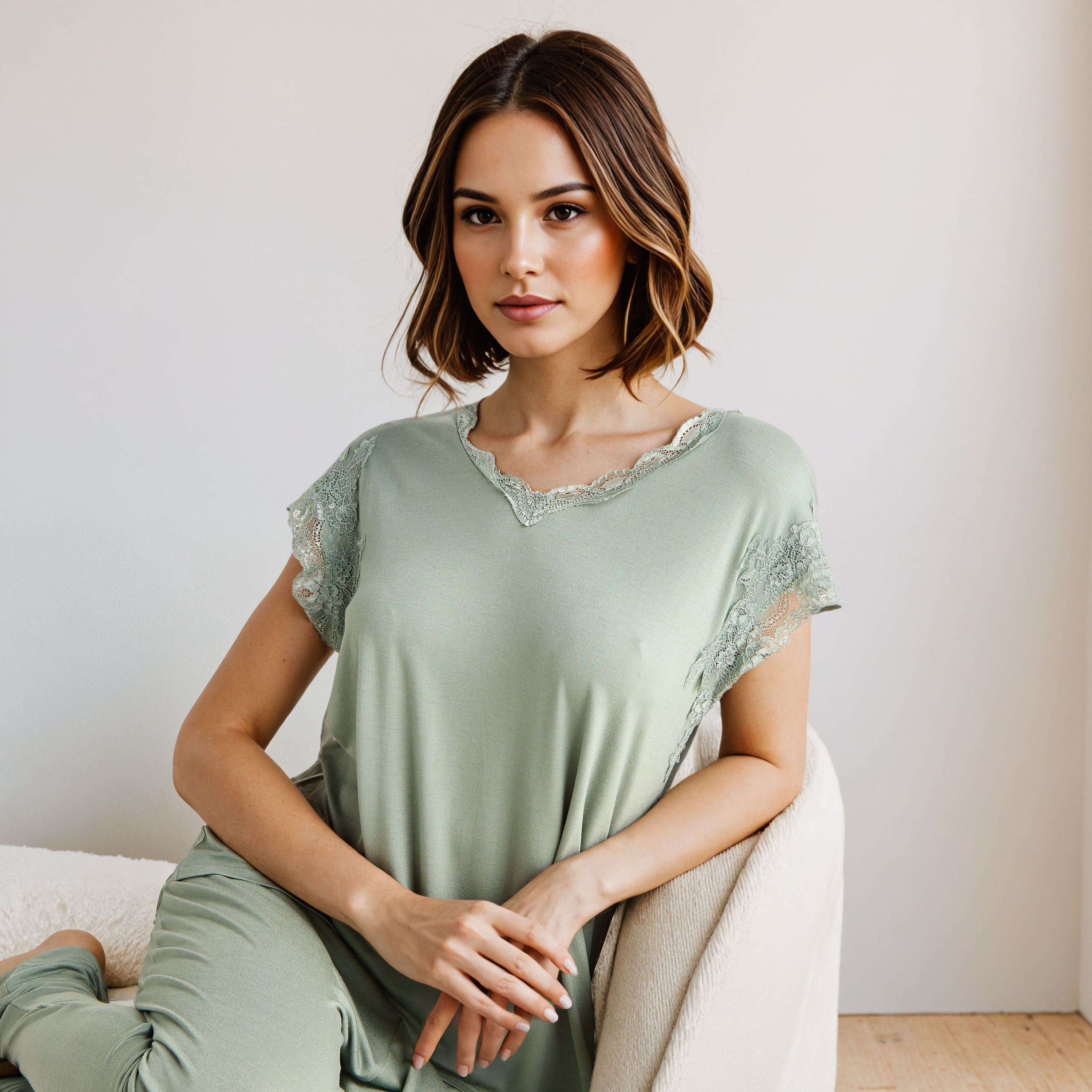 Lace Trim Pyjama Set-women-clothing-nightwear-pyjamas-longsets-image-2