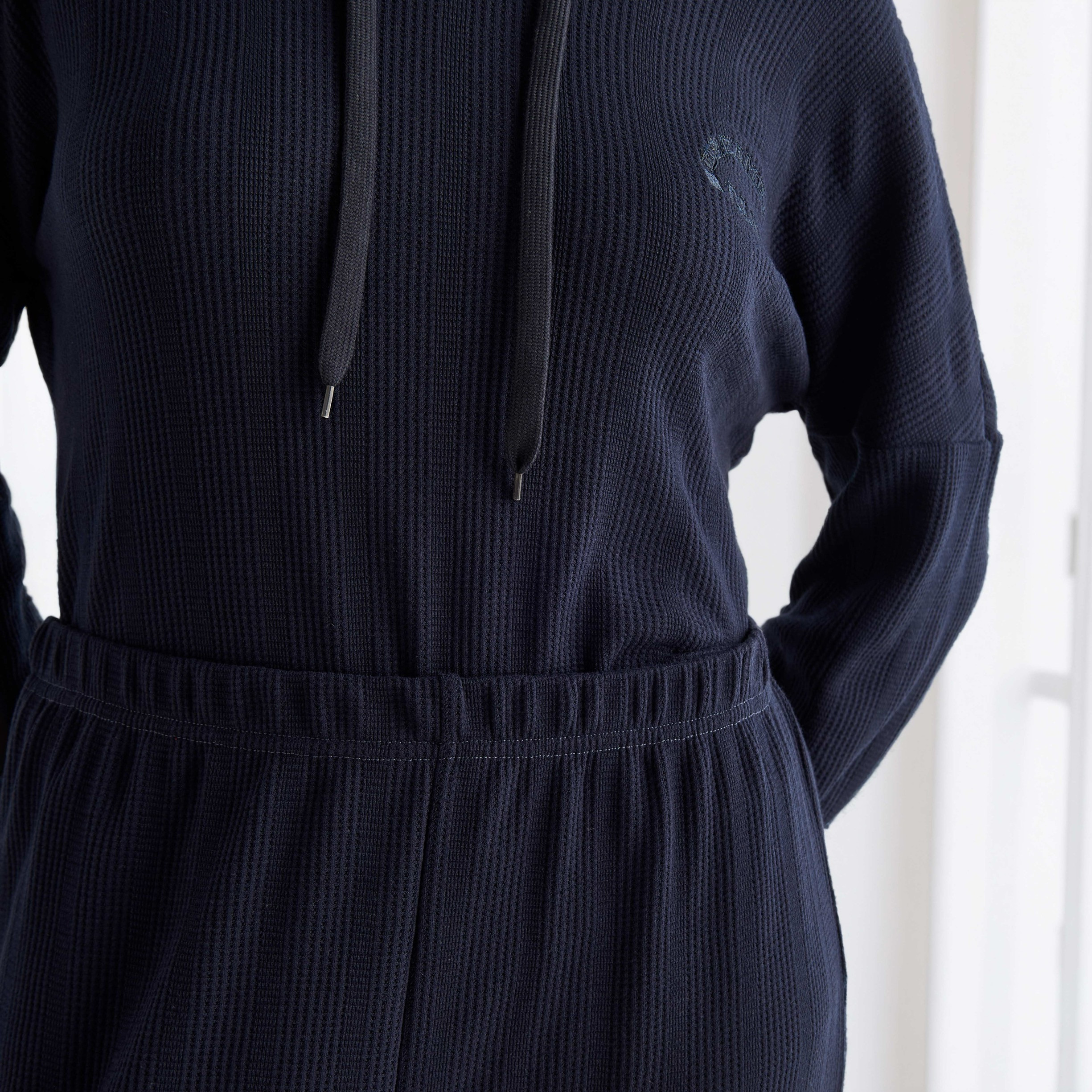 طقم بيجاما بنمط وافل بارز الملمس-women-clothing-nightwear-pyjamas-longsets-image-5