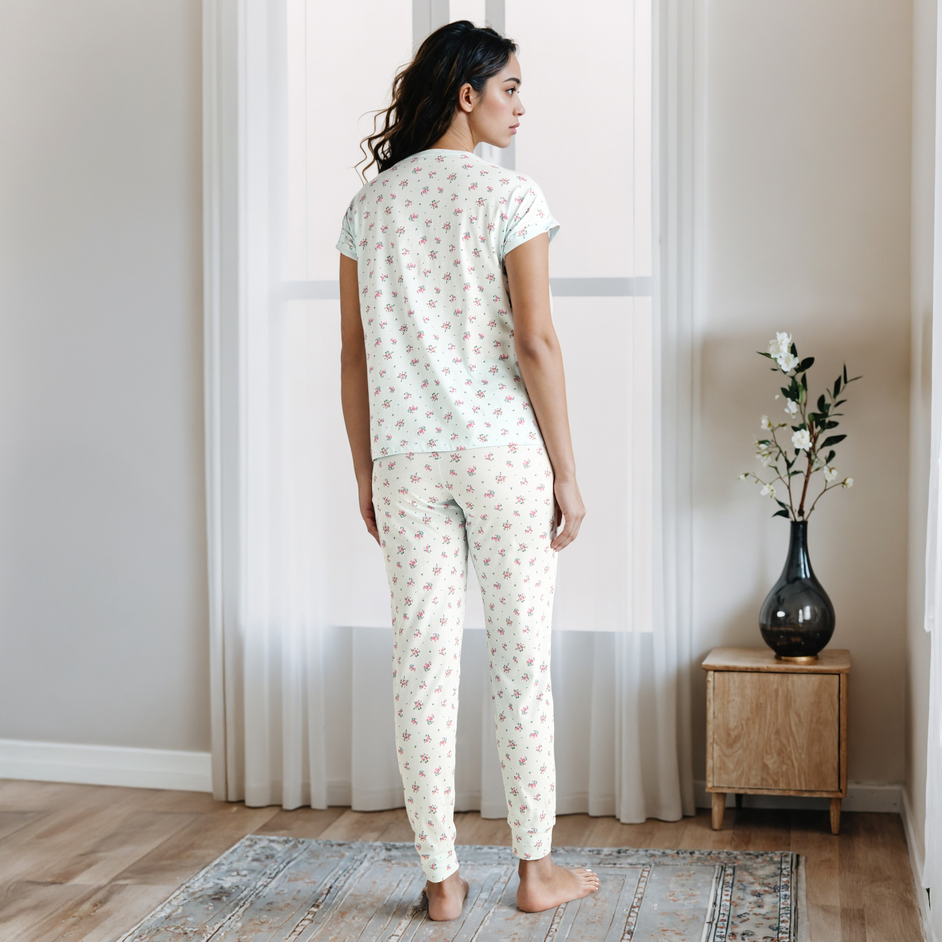 Printed Maternity Cotton Pyjama Set-women-clothing-maternity-nightwear-image-2