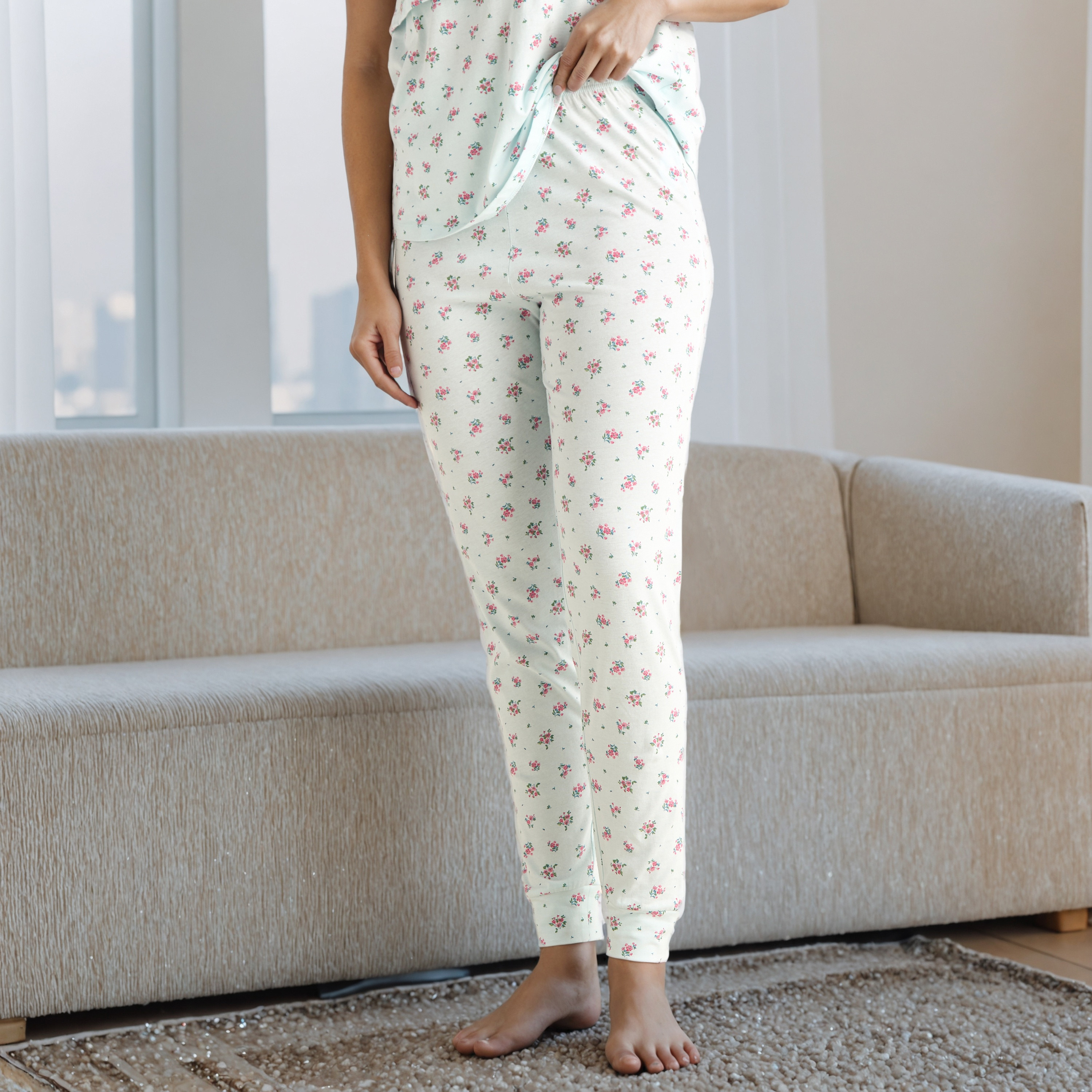 Printed Maternity Cotton Pyjama Set-women-clothing-maternity-nightwear-image-4