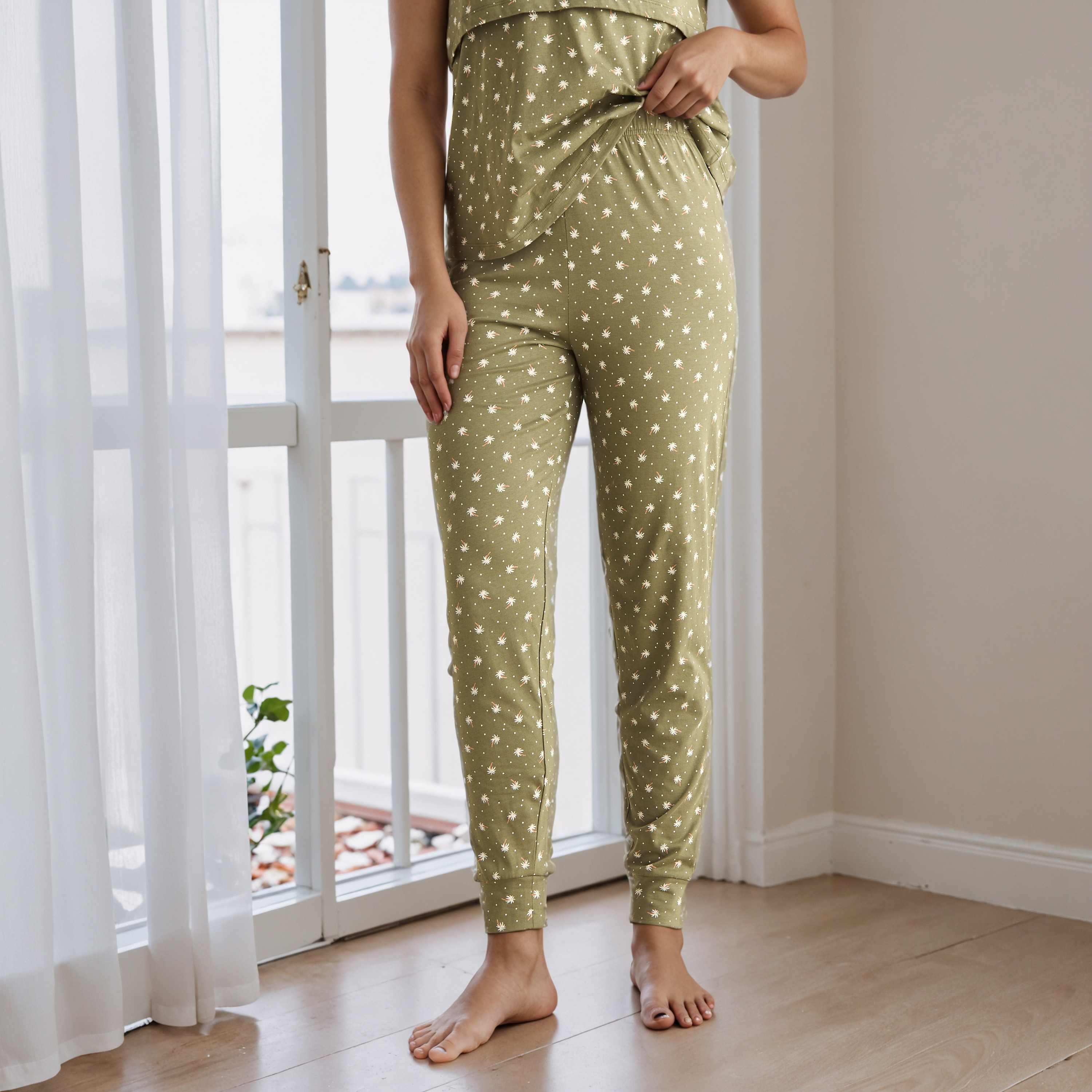 Printed Maternity Cotton Pyjama Set-women-clothing-maternity-nightwear-image-4