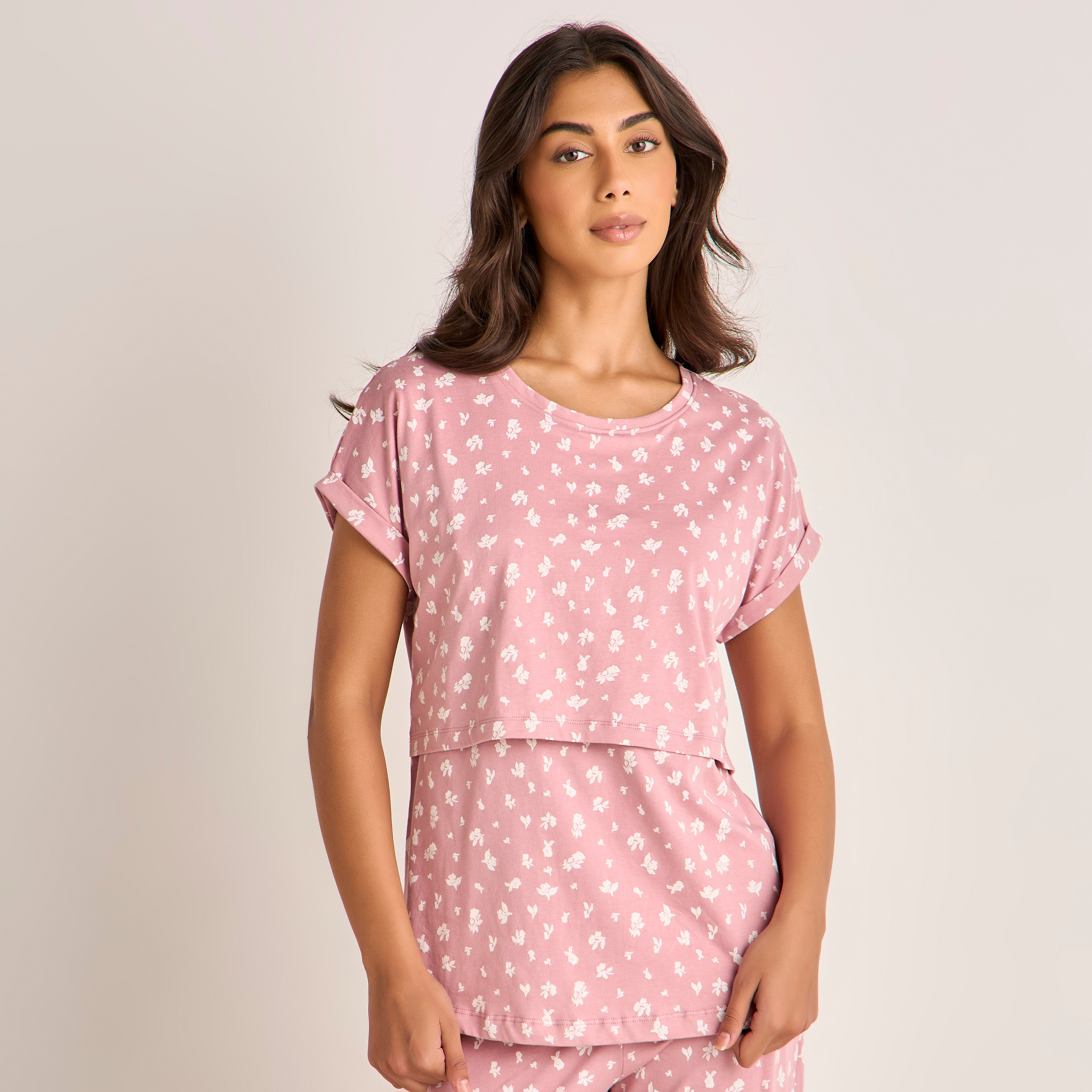 Floral Print Maternity Pyjama Set-women-clothing-nightwear-pyjamas-longsets-image-2