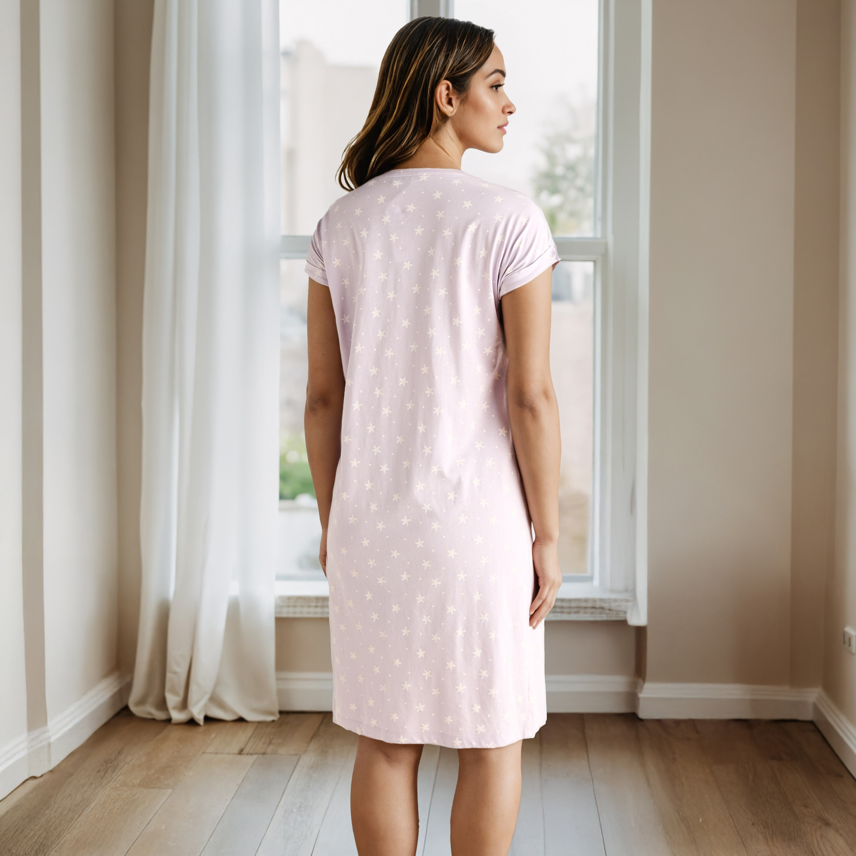 فستان نوم للحوامل بطبعات-women-clothing-maternity-nightwear-image-2