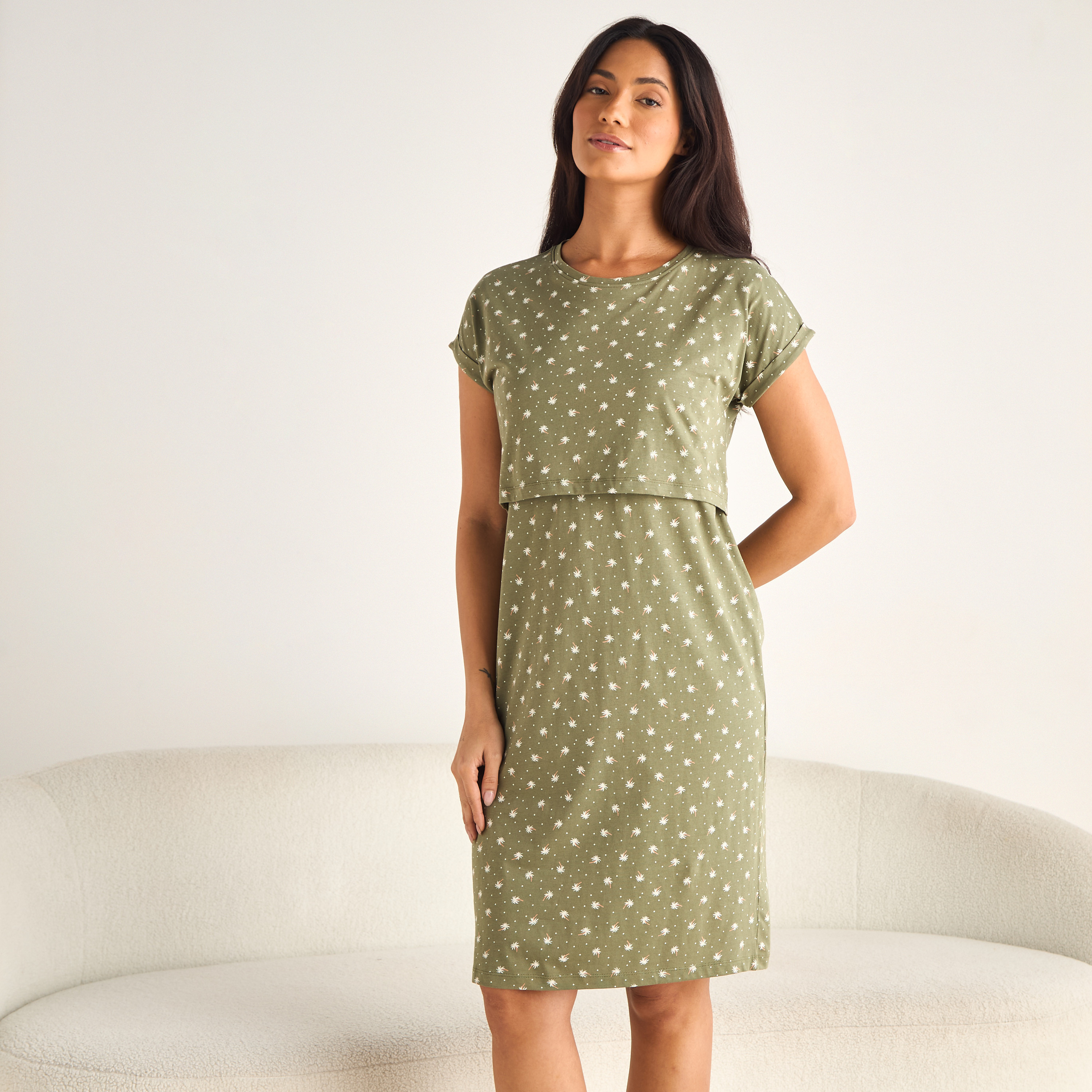 Printed Maternity Night Dress-women-clothing-maternity-nightwear-image-1