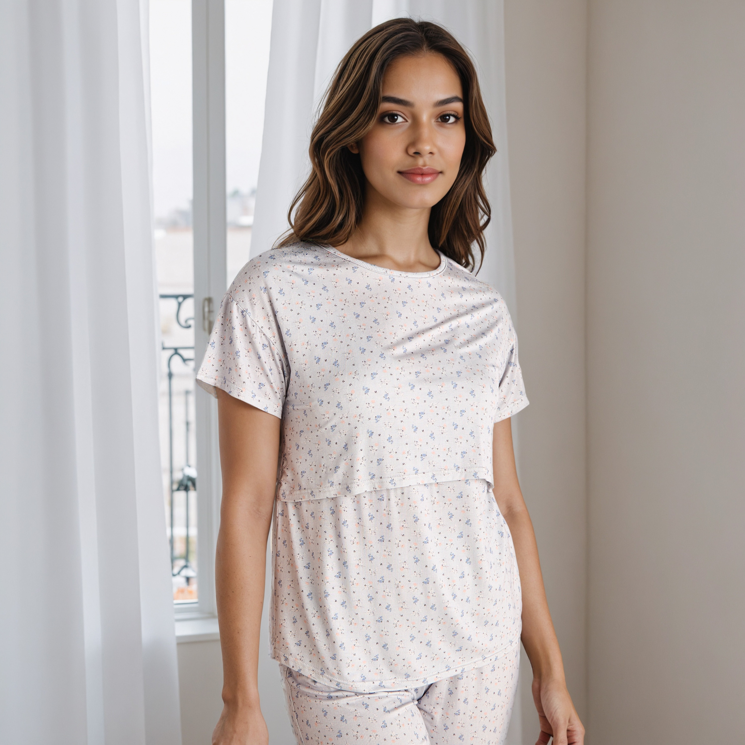 Printed Maternity Pyjama Set-women-clothing-maternity-nightwear-image-2
