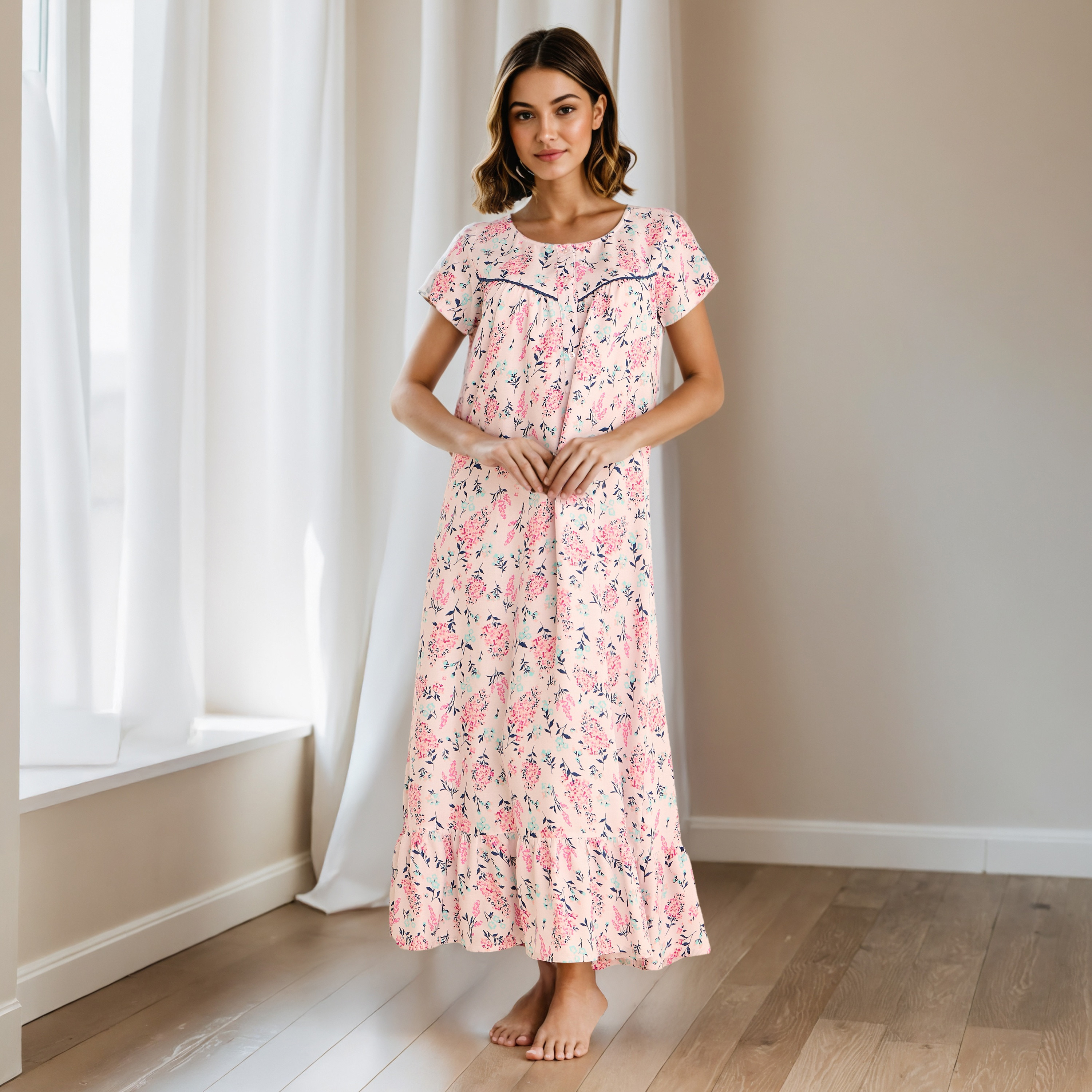 ثوب نوم بطبعات زهرية-women-clothing-nightwear-nighties-image-1