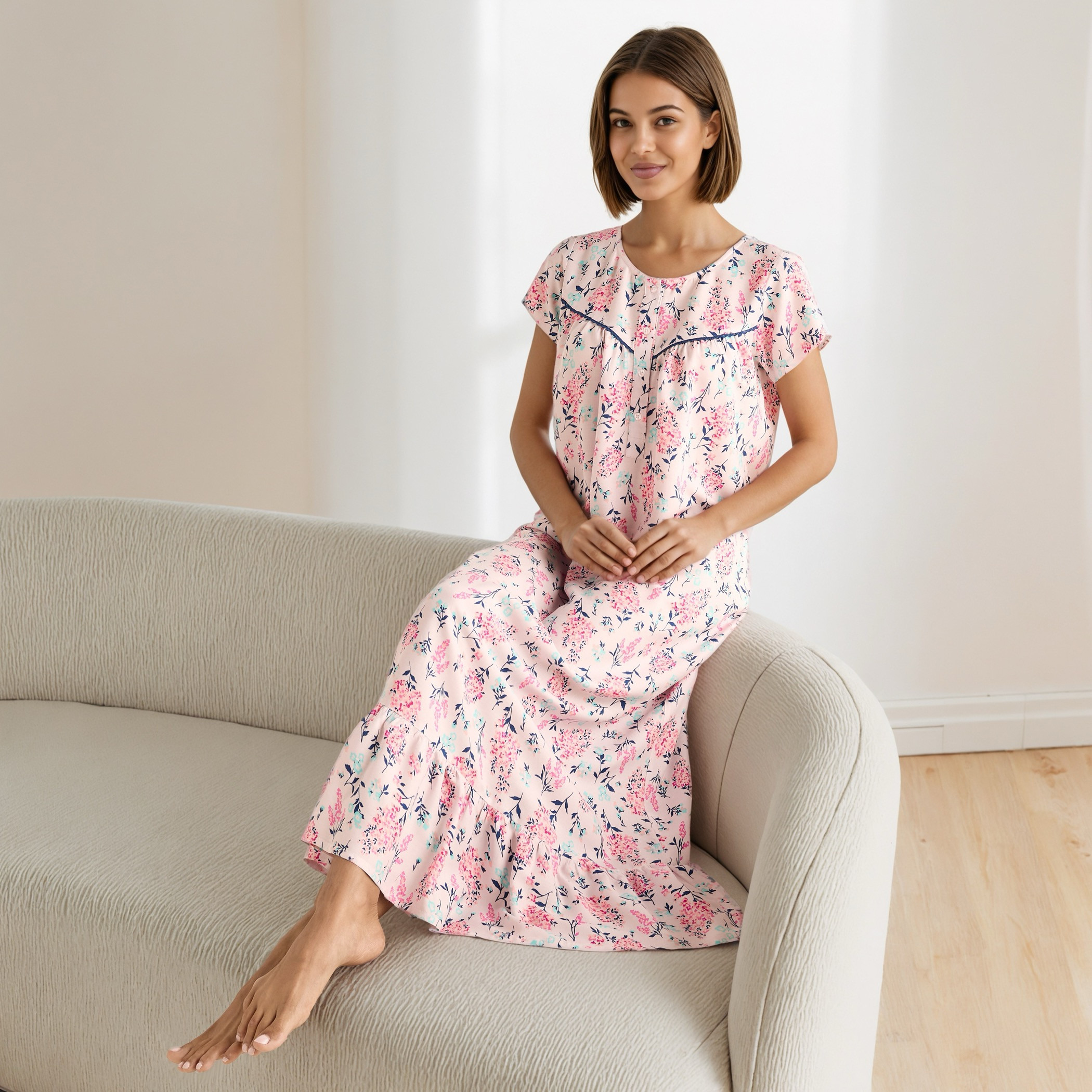 ثوب نوم بطبعات زهرية-women-clothing-nightwear-nighties-image-2