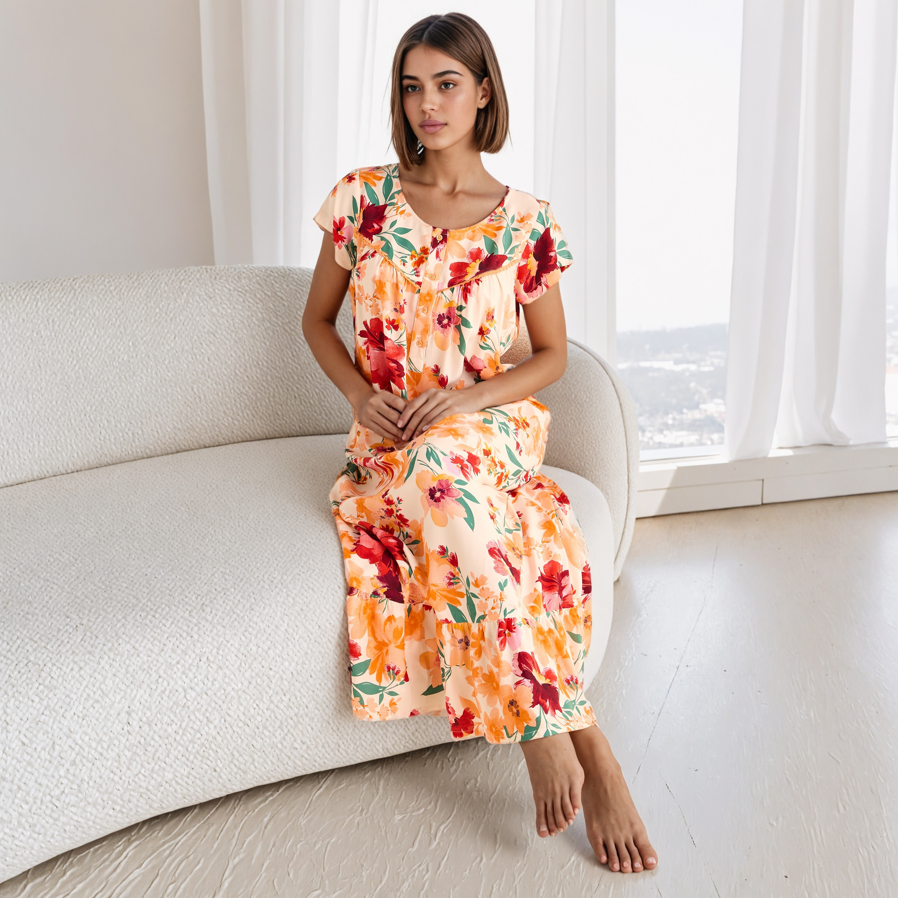 ثوب نوم بطبعات زهرية-women-clothing-nightwear-nighties-image-1