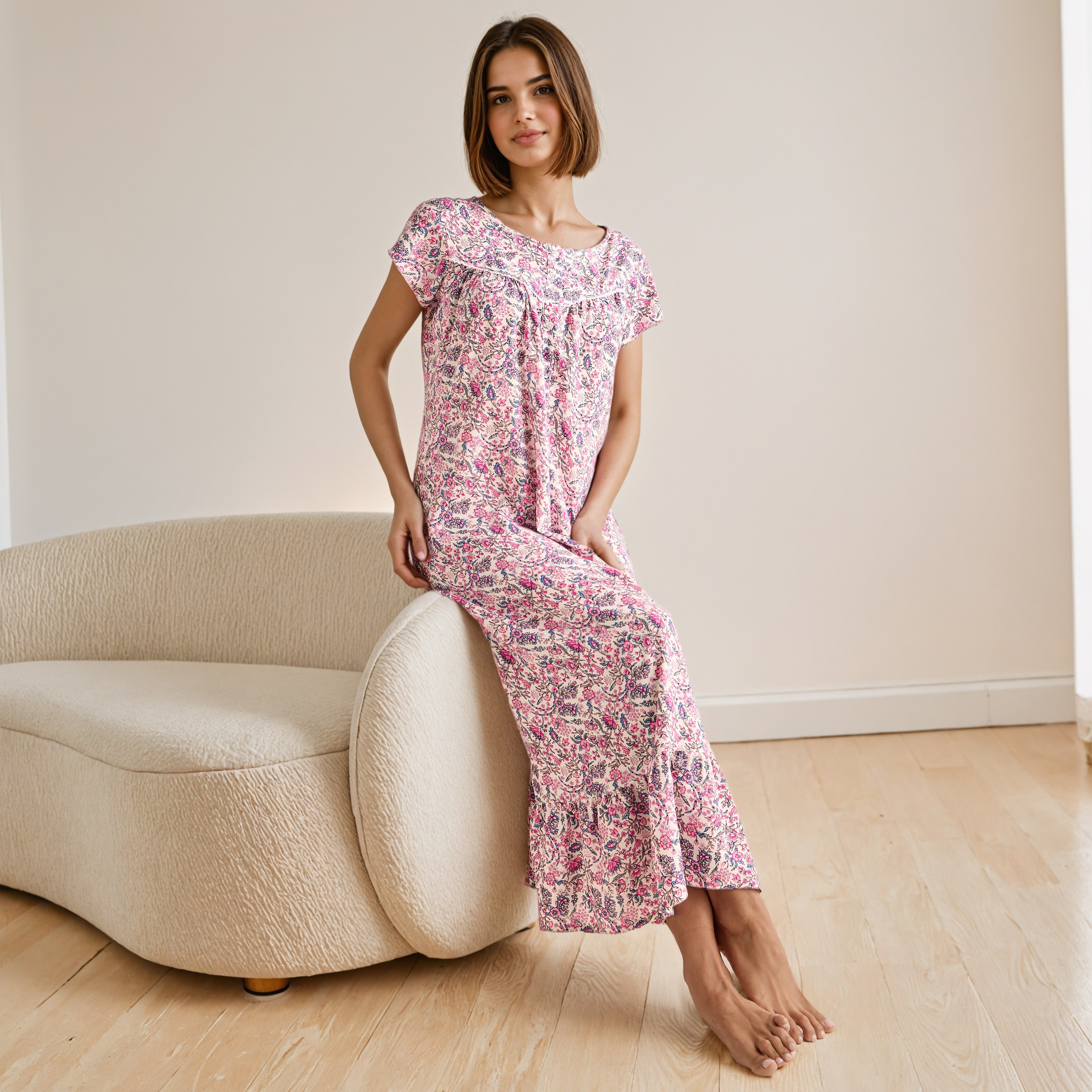 ثوب نوم بطبعات زهرية-women-clothing-nightwear-nighties-image-1