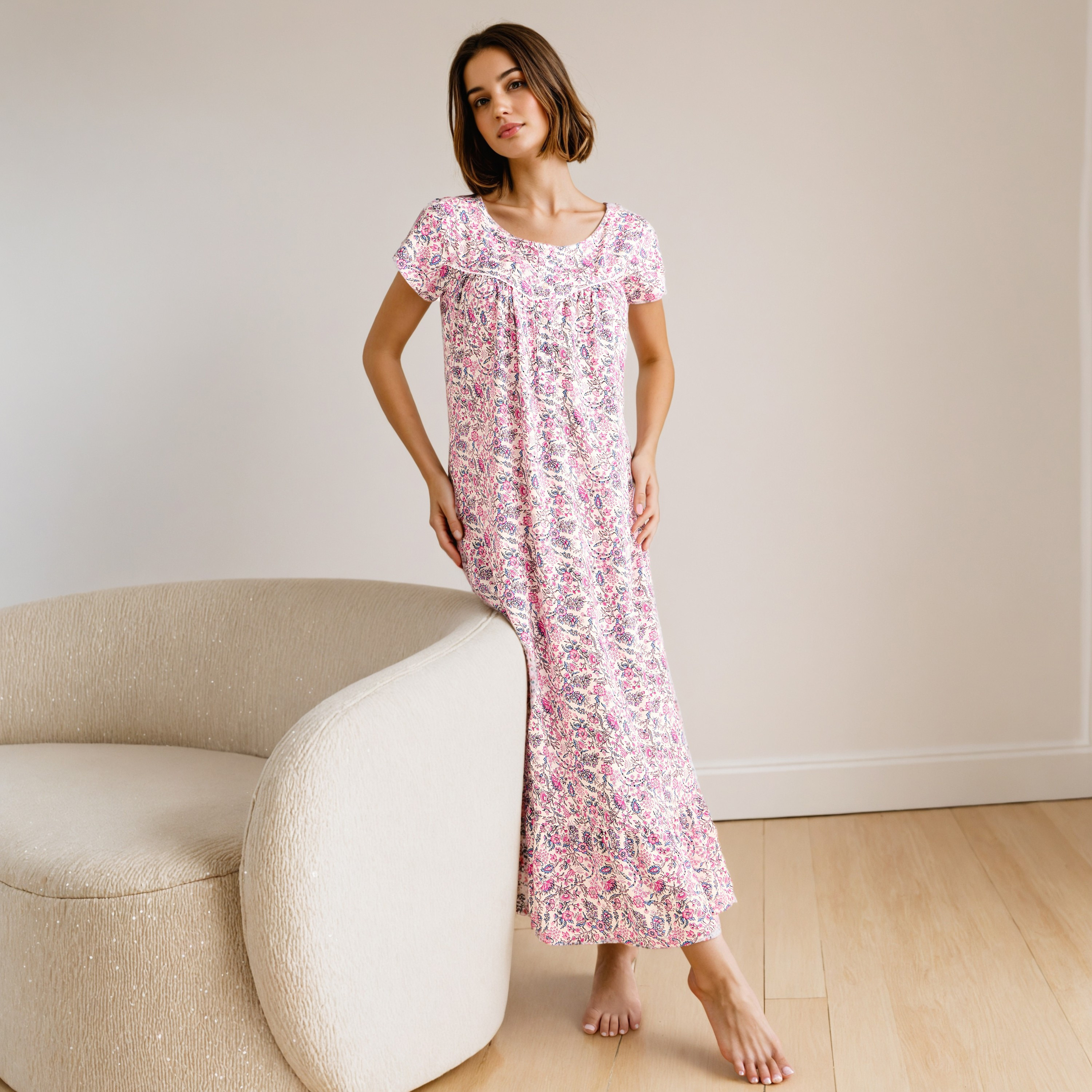 ثوب نوم بطبعات زهرية-women-clothing-nightwear-nighties-image-2