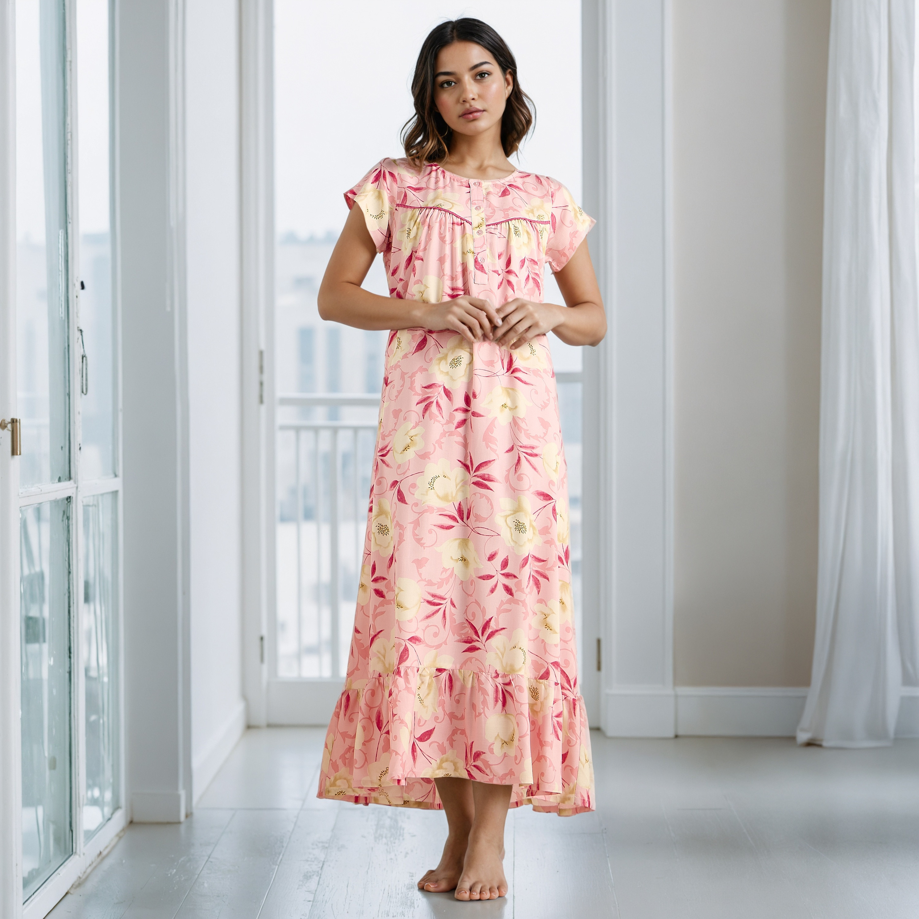 ثوب نوم بطبعات زهرية-women-clothing-nightwear-nighties-image-1