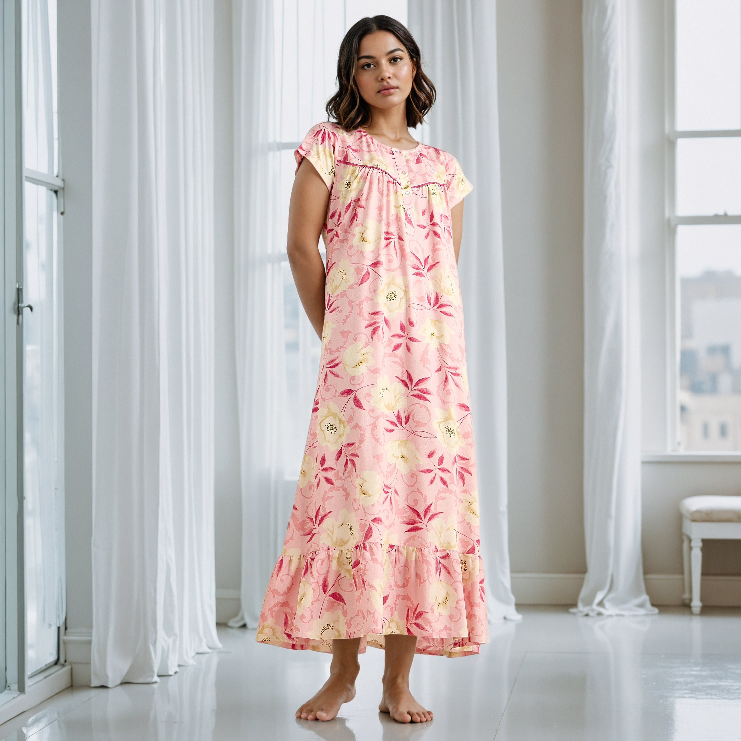 ثوب نوم بطبعات زهرية-women-clothing-nightwear-nighties-image-2
