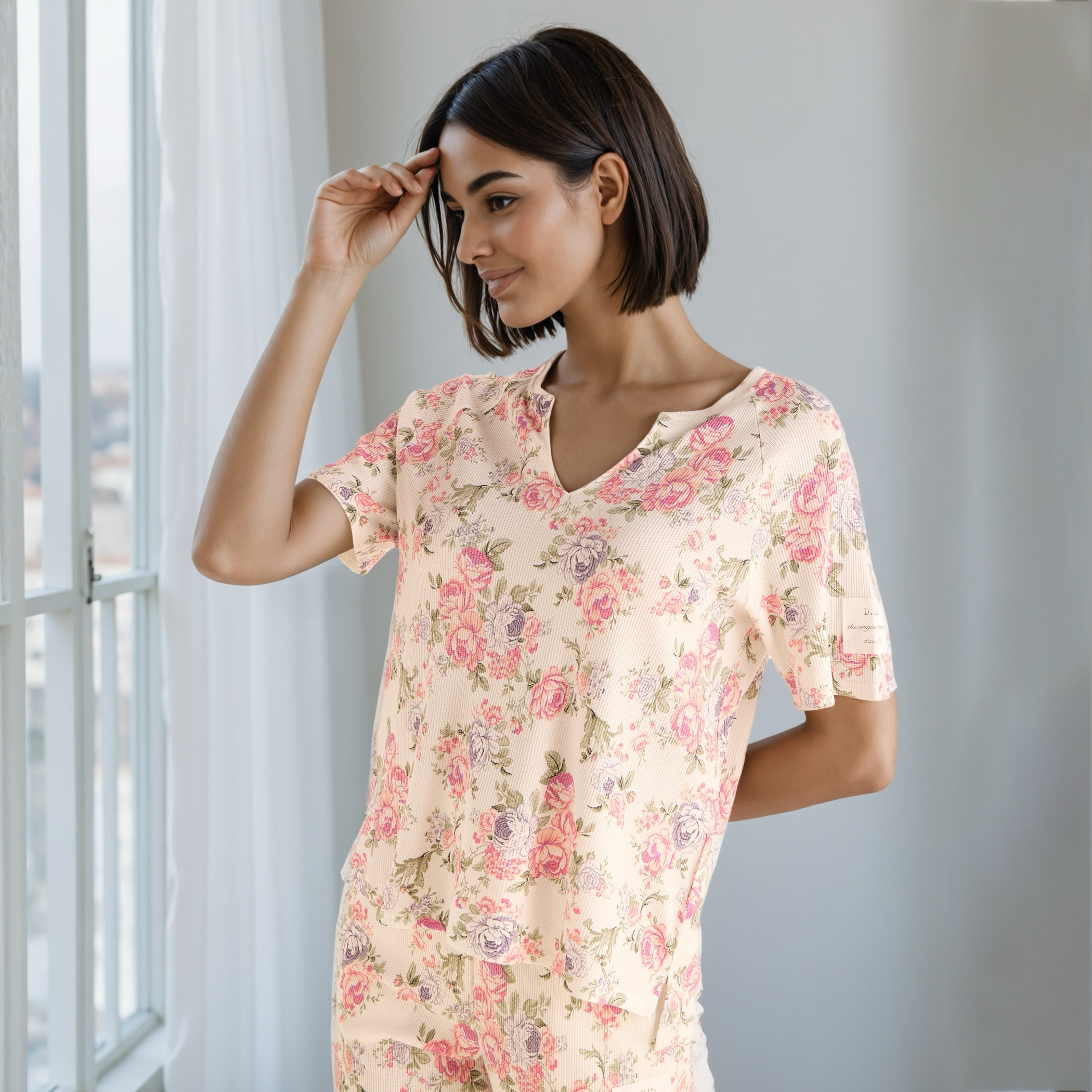 طقم بيجاما بطبعات زهرية-women-clothing-nightwear-pyjamas-longsets-image-2