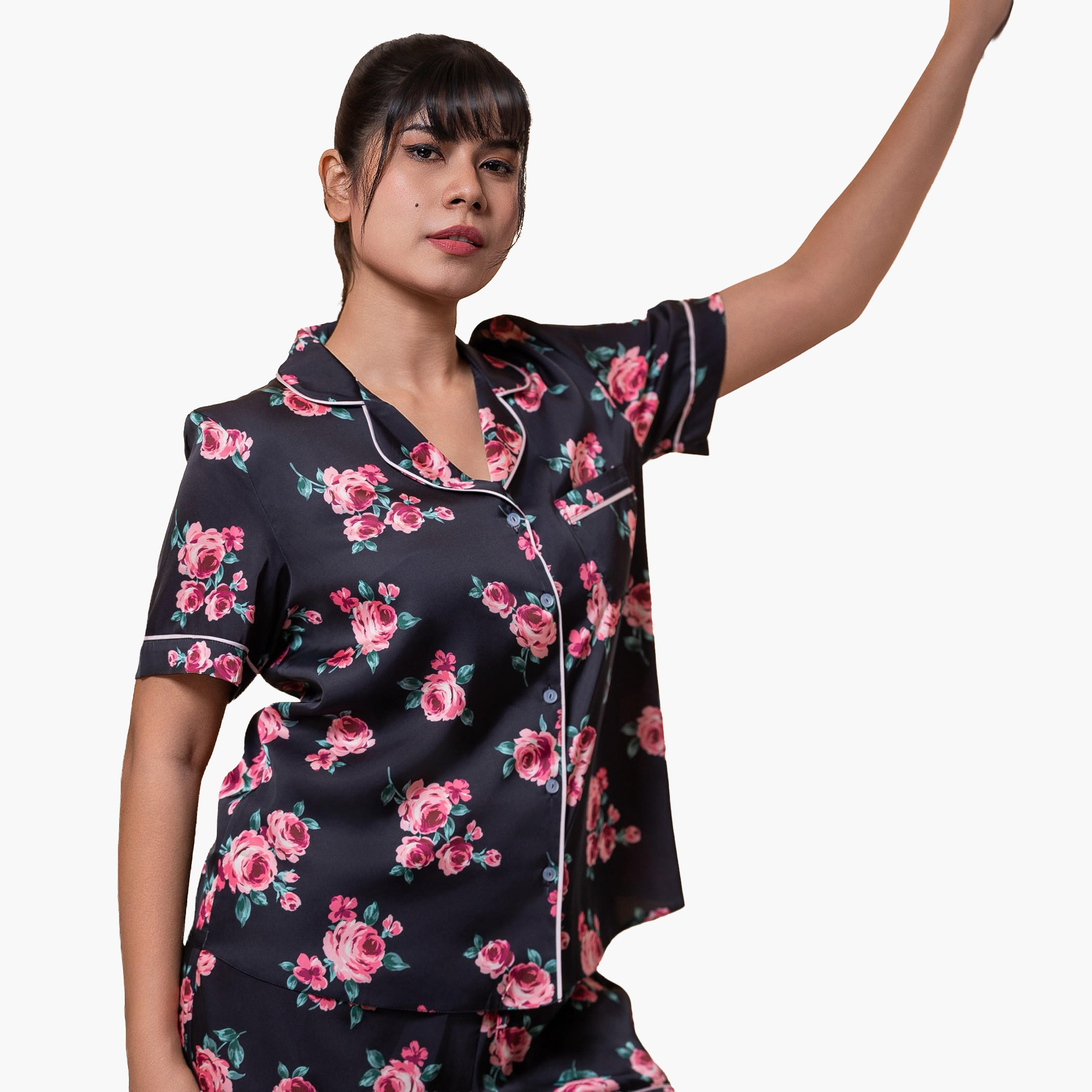 طقم شورت وقميص من أدارايا-women-clothing-nightwear-pyjamas-shortsets-image-1