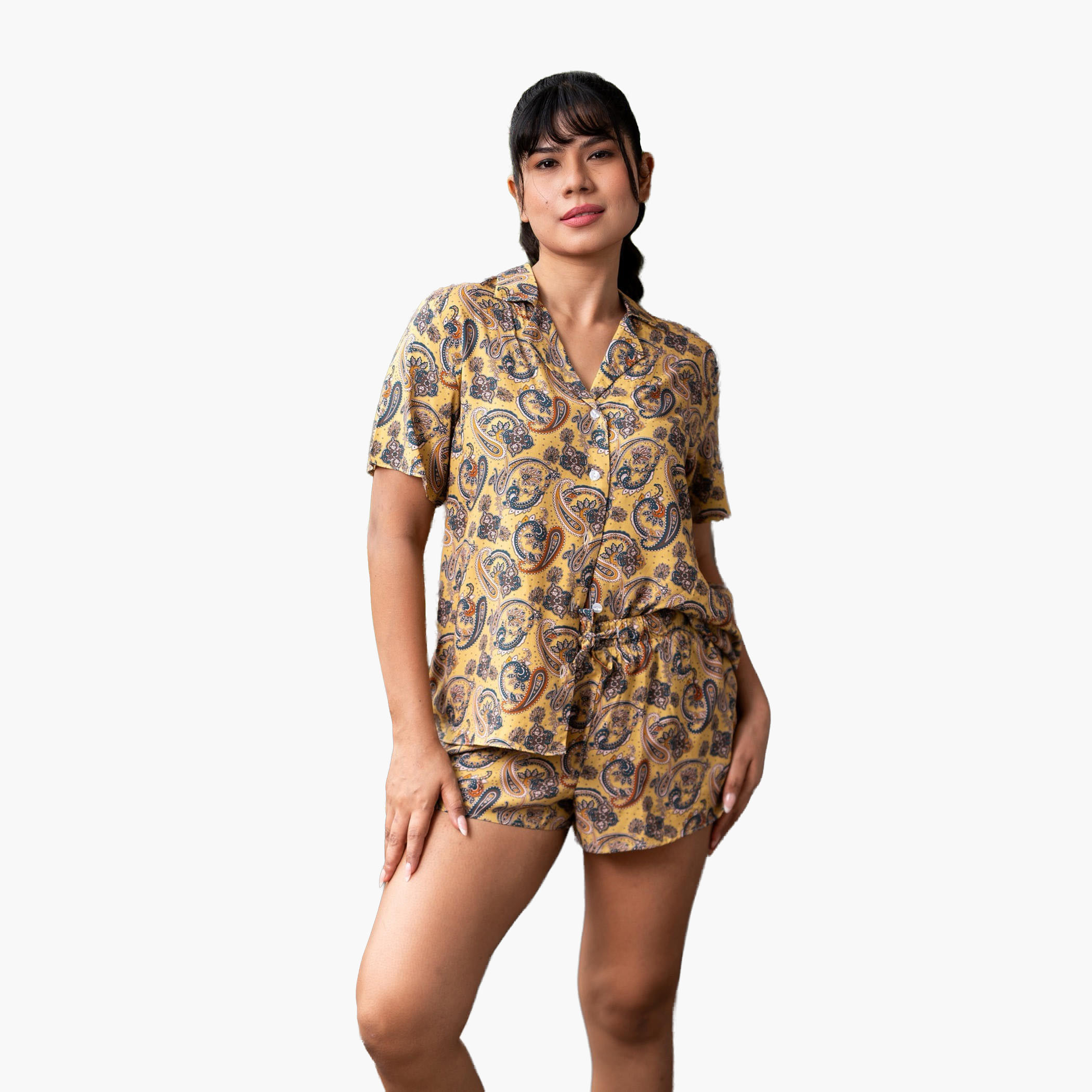 طقم بيجاما شورت وقميص من آدارايا-women-clothing-nightwear-pyjamas-shortsets-image-4