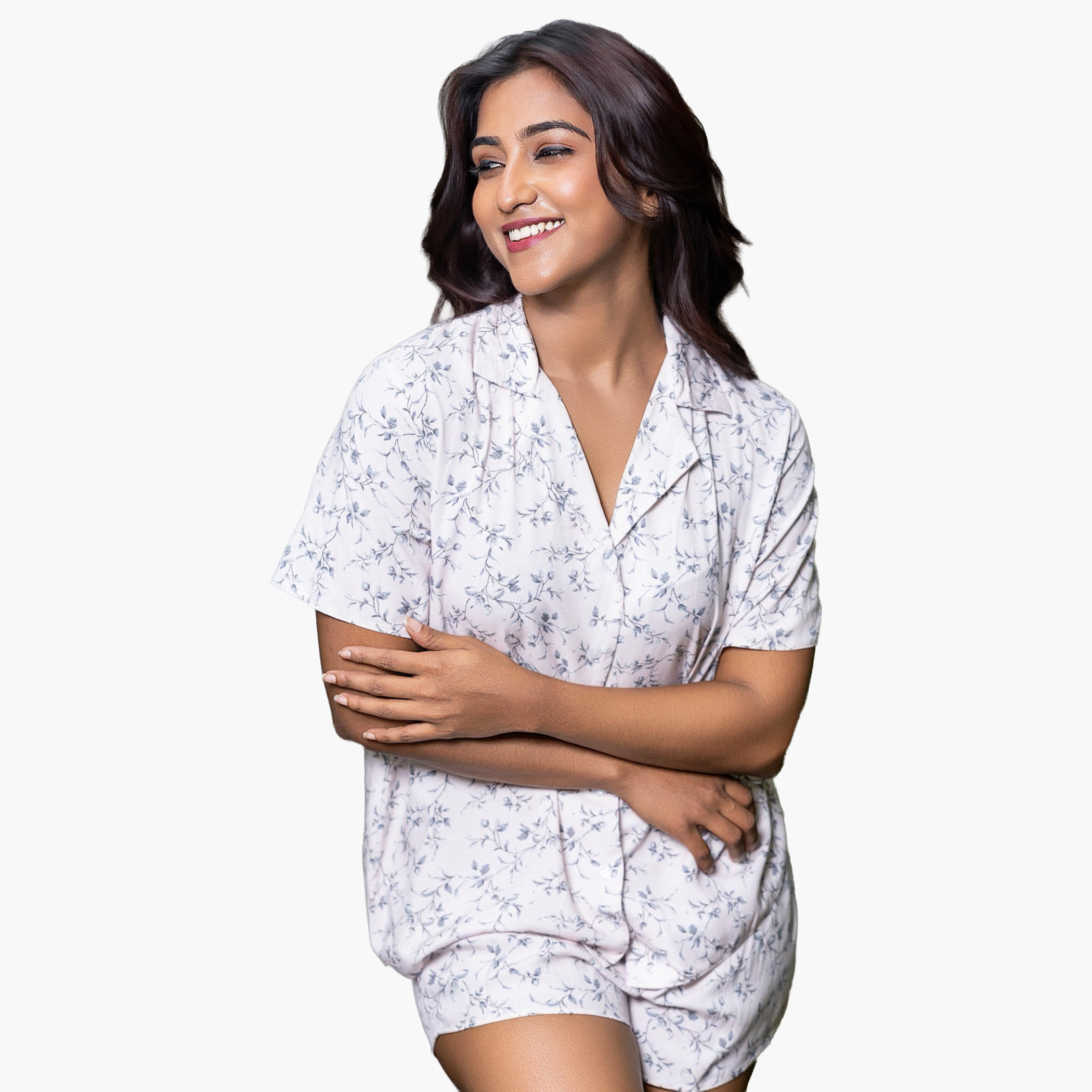 طقم بيجاما شورت وقميص من آدارايا-women-clothing-nightwear-pyjamas-shortsets-image-1