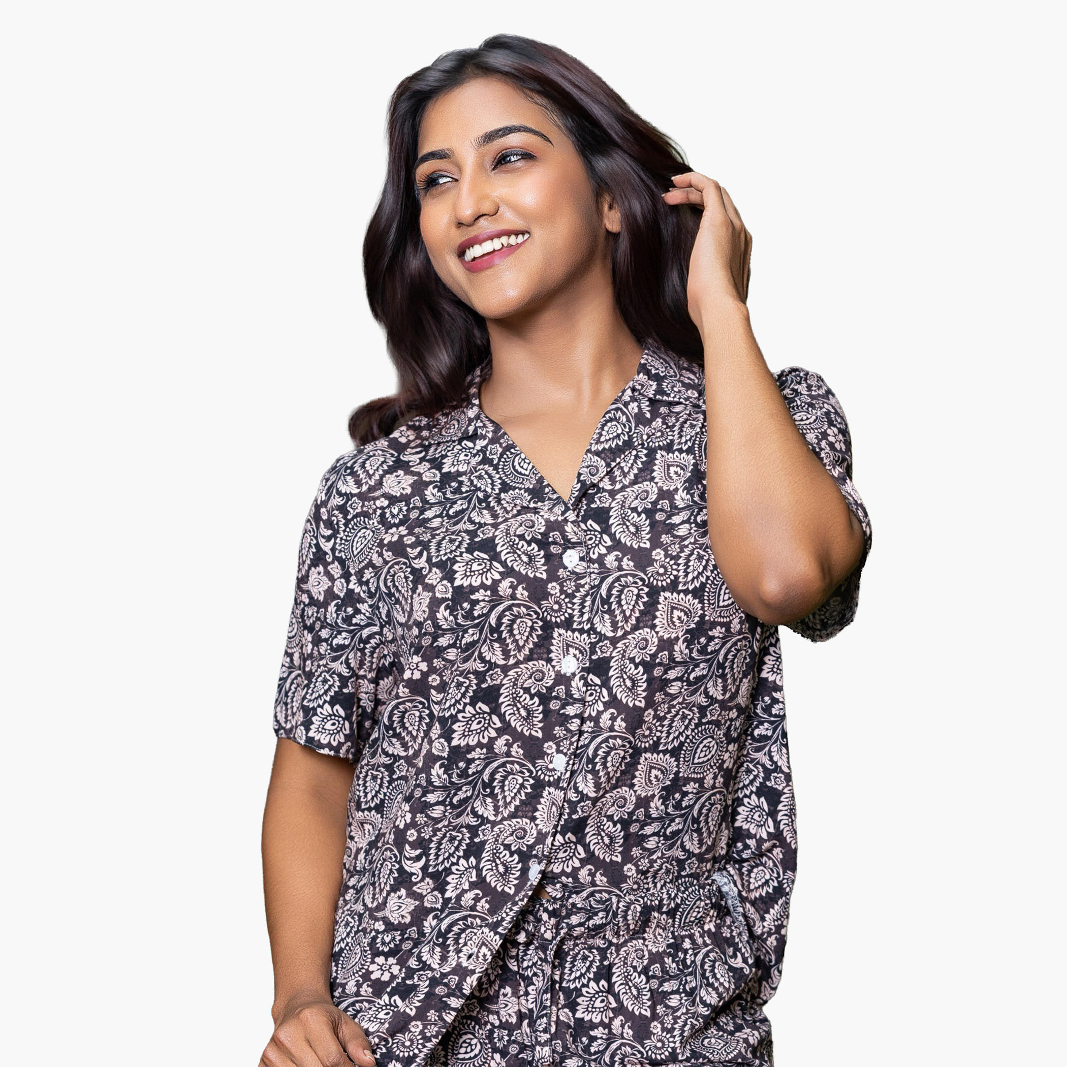 طقم بيجاما شورت وقميص من آدارايا-women-clothing-nightwear-pyjamas-shortsets-image-1