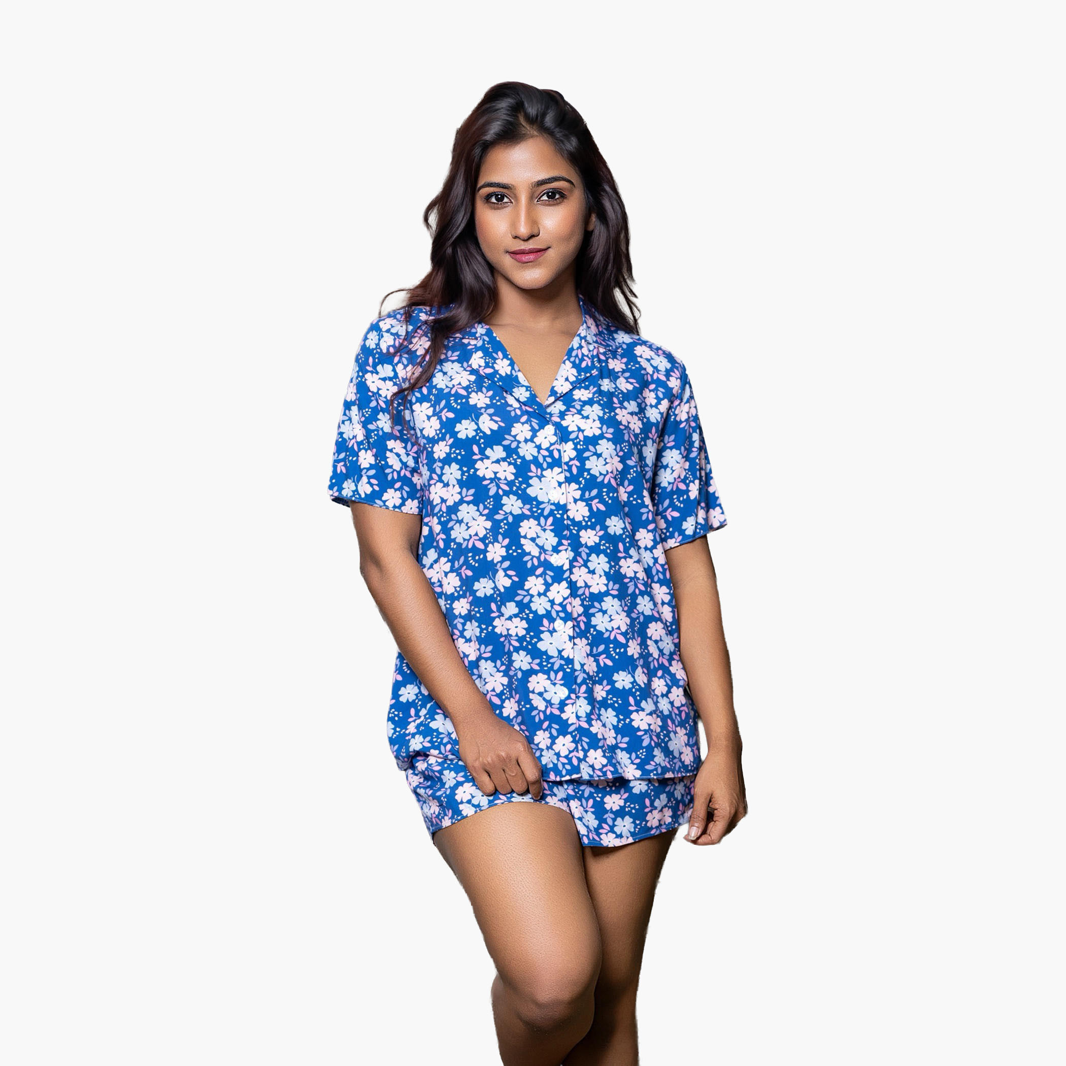 طقم بيجاما شورت وقميص من آدارايا-women-clothing-nightwear-pyjamas-shortsets-image-3
