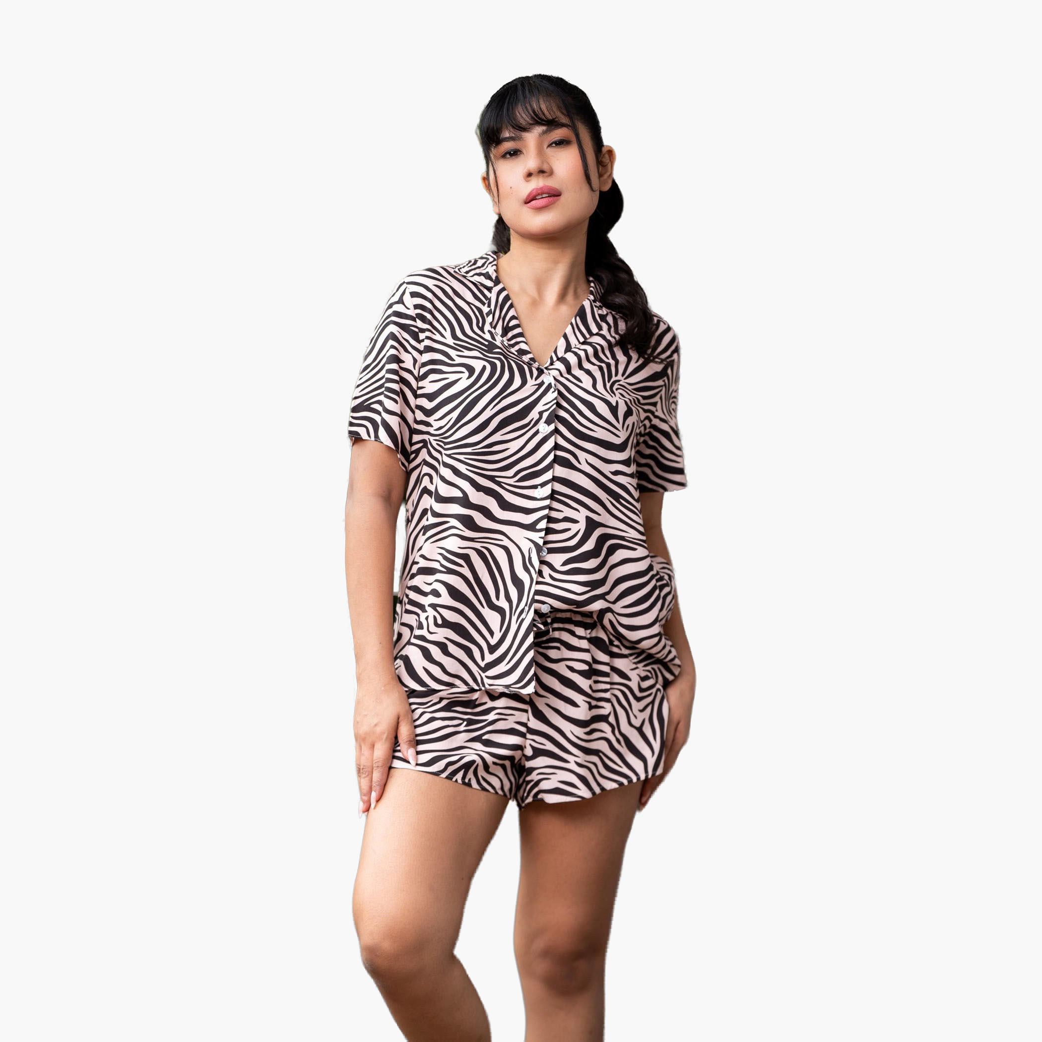 طقم بيجاما شورت وقميص من آدارايا-women-clothing-nightwear-pyjamas-shortsets-image-4