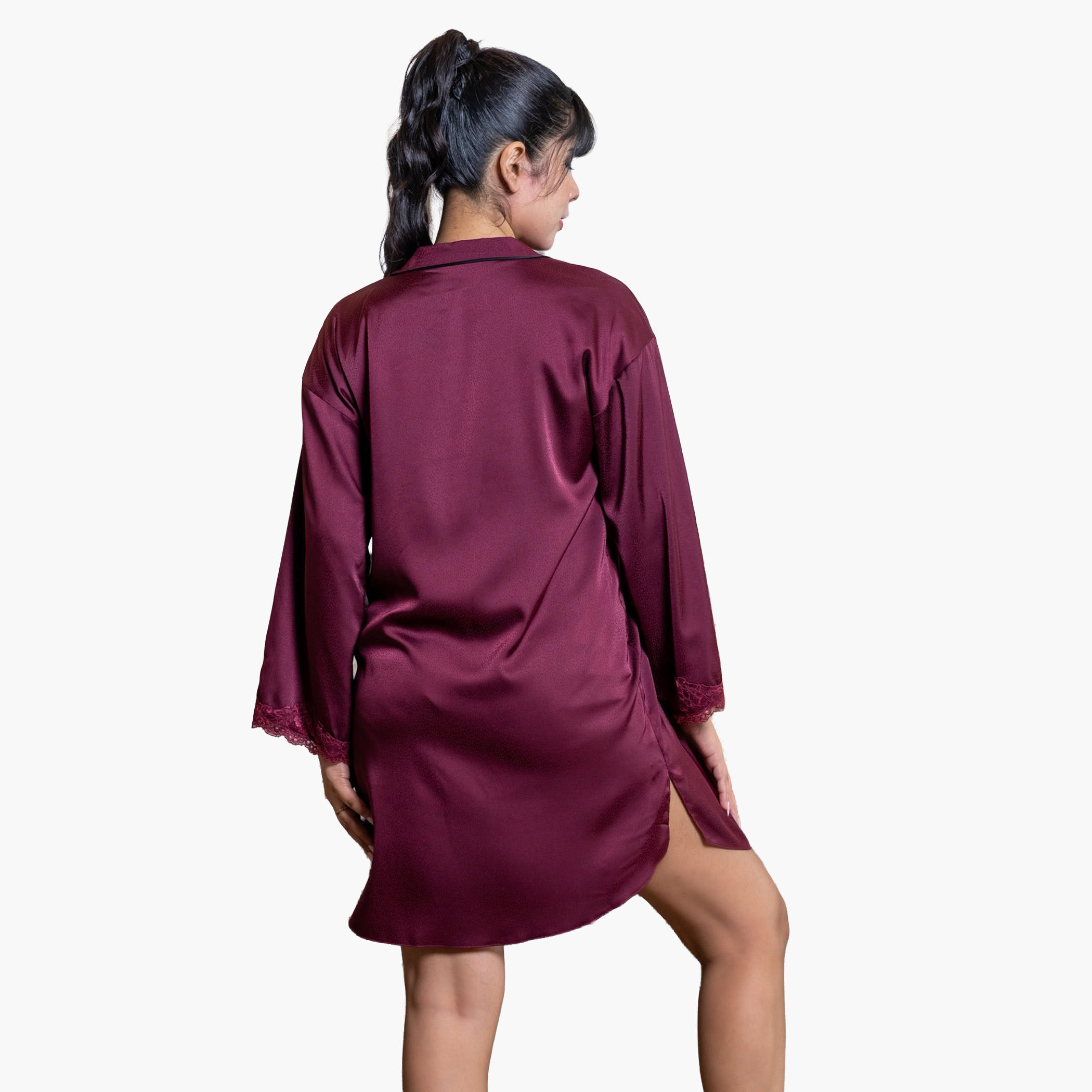 Aadaraya Nighty Short Notch Collar-women-clothing-nightwear-nighties-image-2