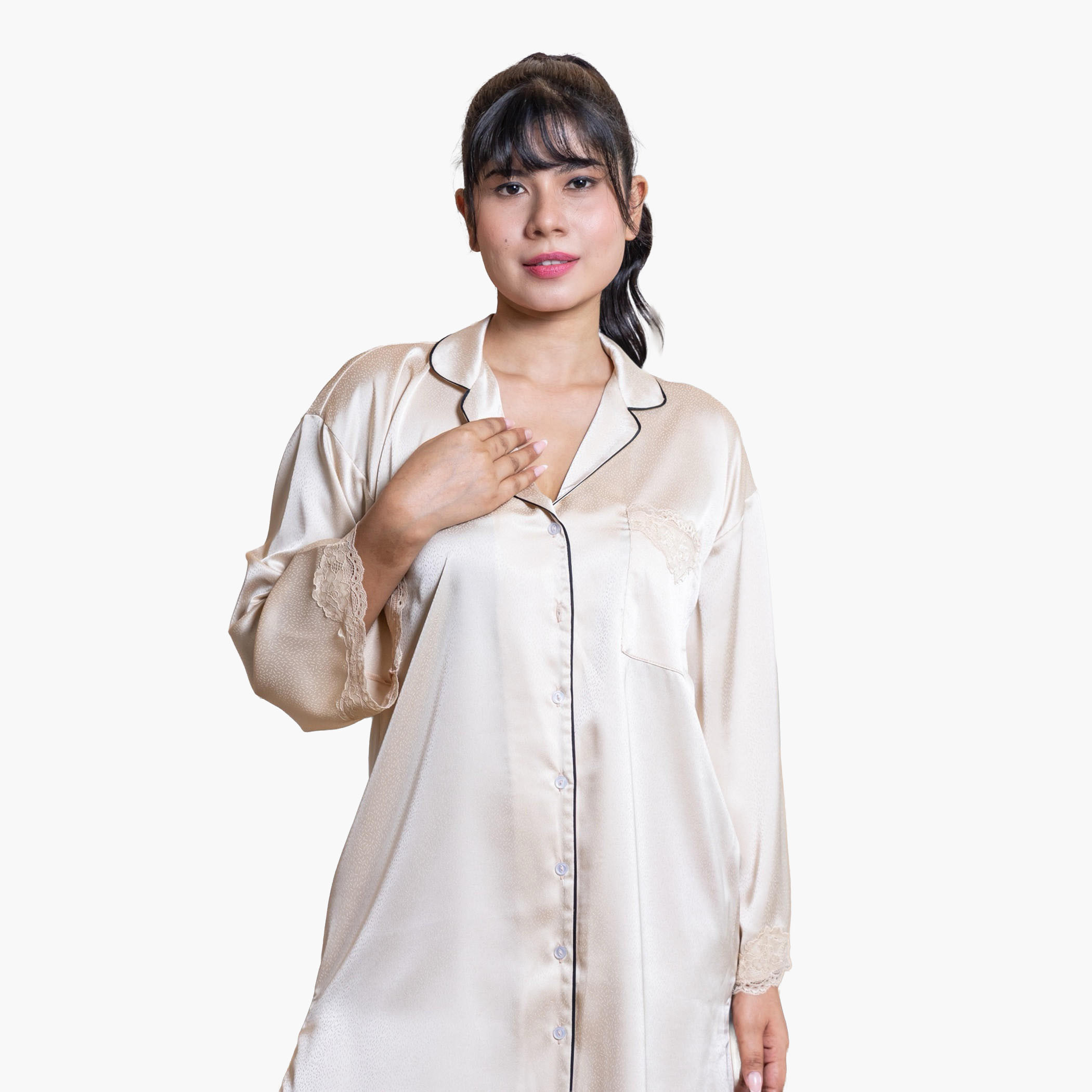 Aadaraya Nighty Short Notch Collar-women-clothing-nightwear-nighties-image-4
