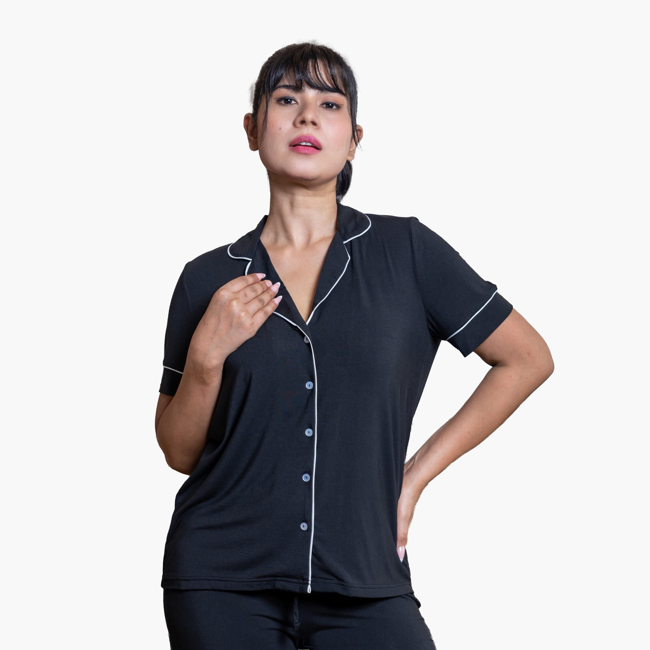 Aadaraya Pyjama Set Shirt and Pants Rayon-women-clothing-nightwear-pyjamas-longsets-image-4