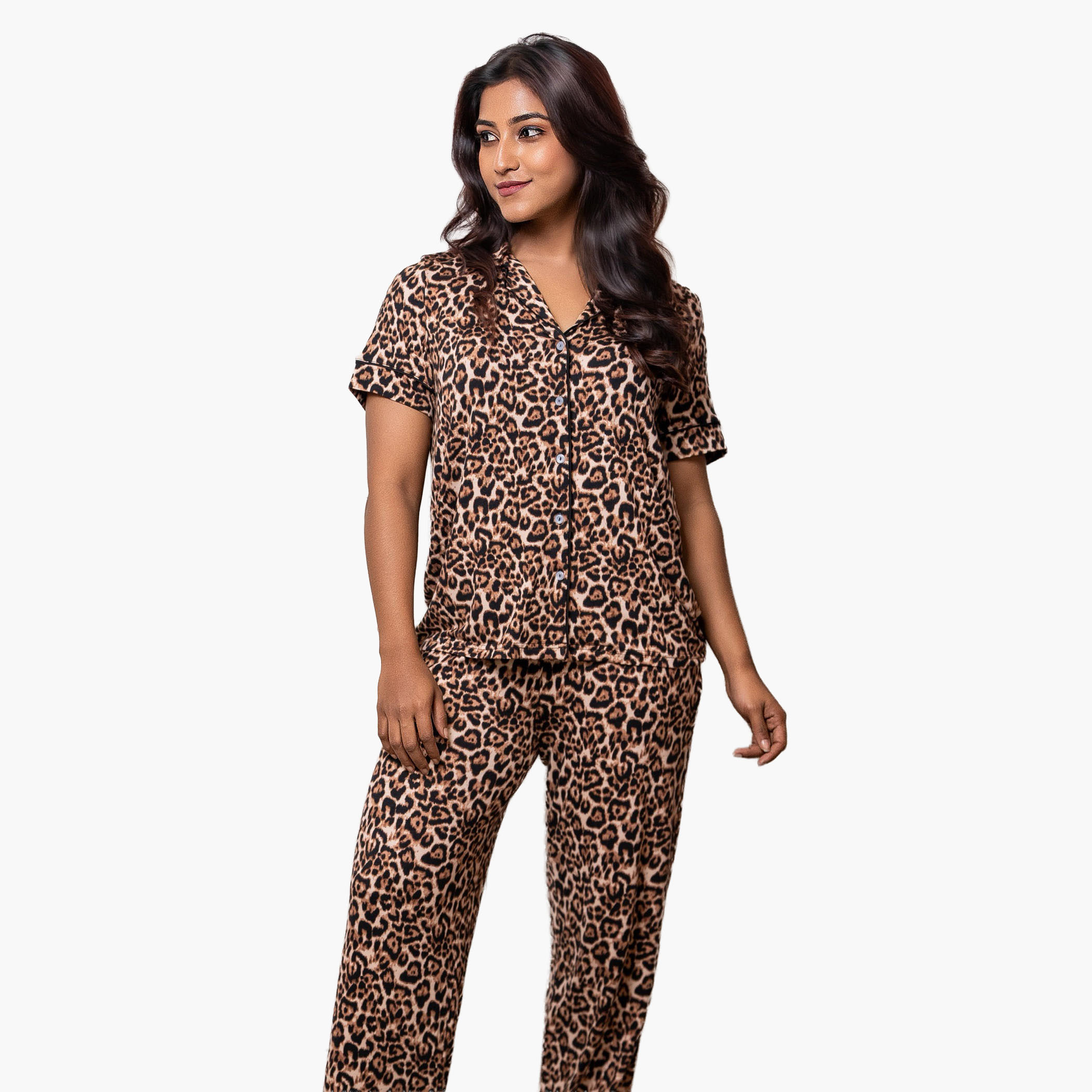 Aadaraya Pyjama Set Shirt and Pants Rayon-women-clothing-nightwear-pyjamas-longsets-image-2