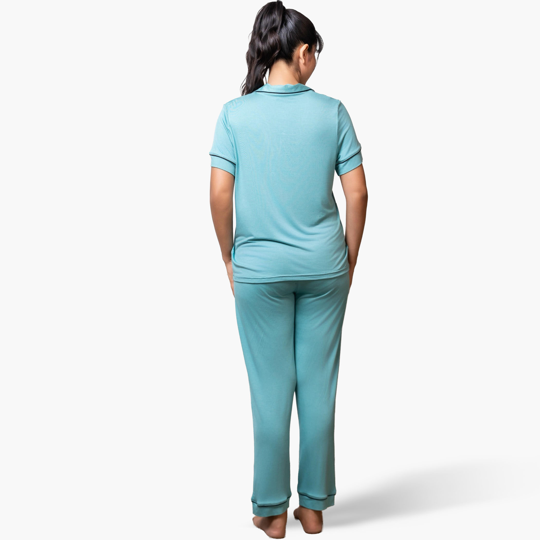 Aadaraya Pyjama Set Shirt and Pants Rayon-women-clothing-nightwear-pyjamas-longsets-image-3