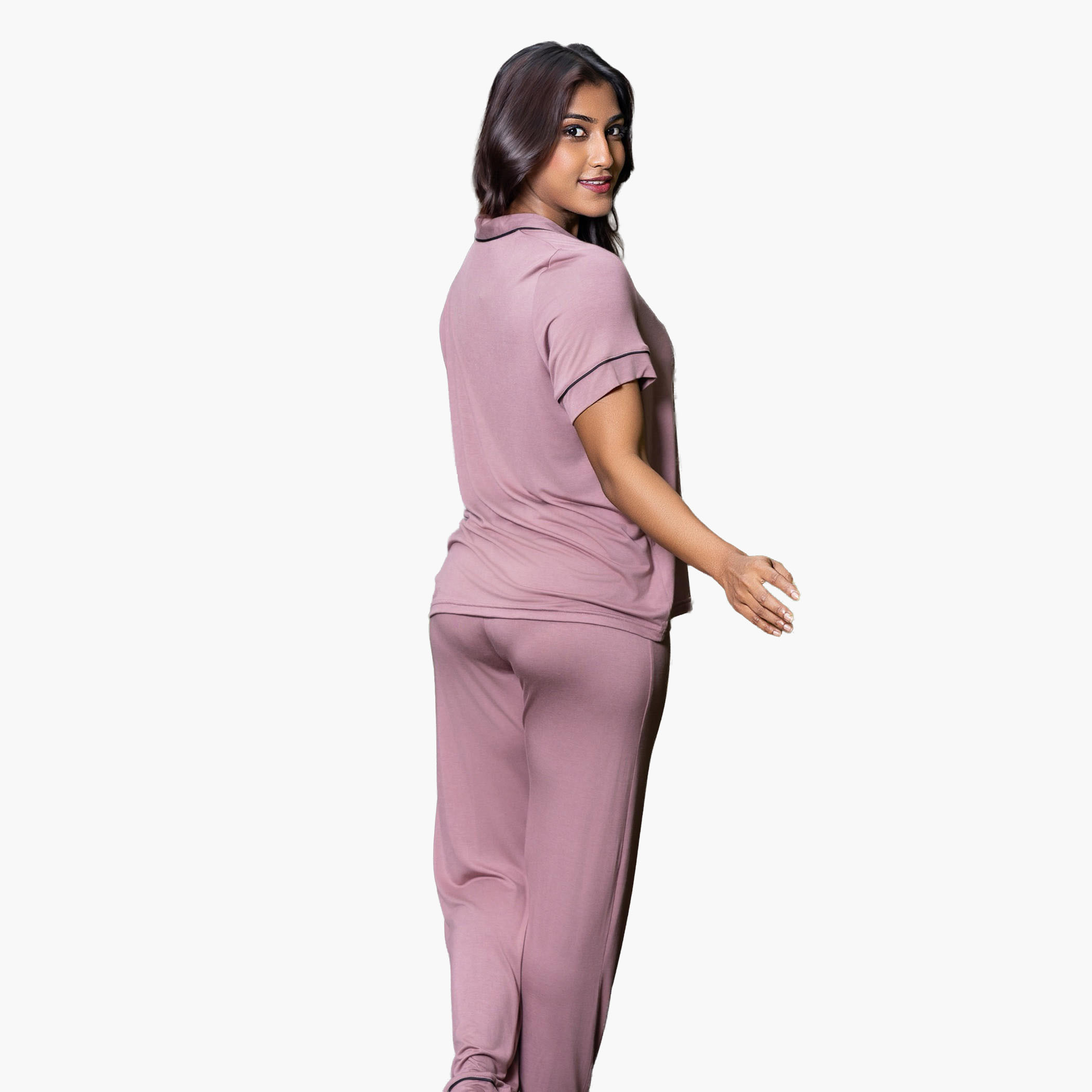 Aadaraya Pyjama Set Shirt and Pants Rayon-women-clothing-nightwear-pyjamas-longsets-image-3