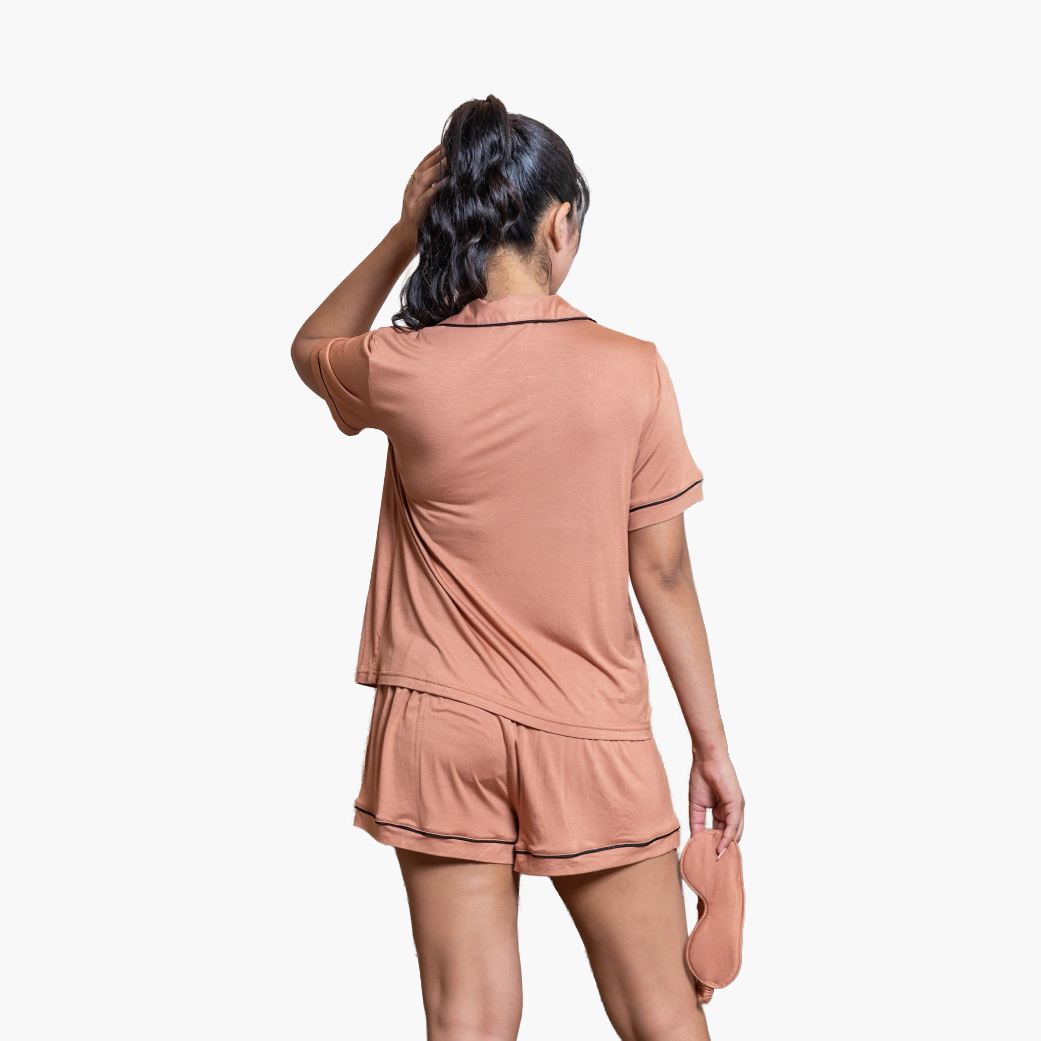 طقم شورت وقميص رايون من آدارايا-women-clothing-nightwear-pyjamas-shortsets-image-3