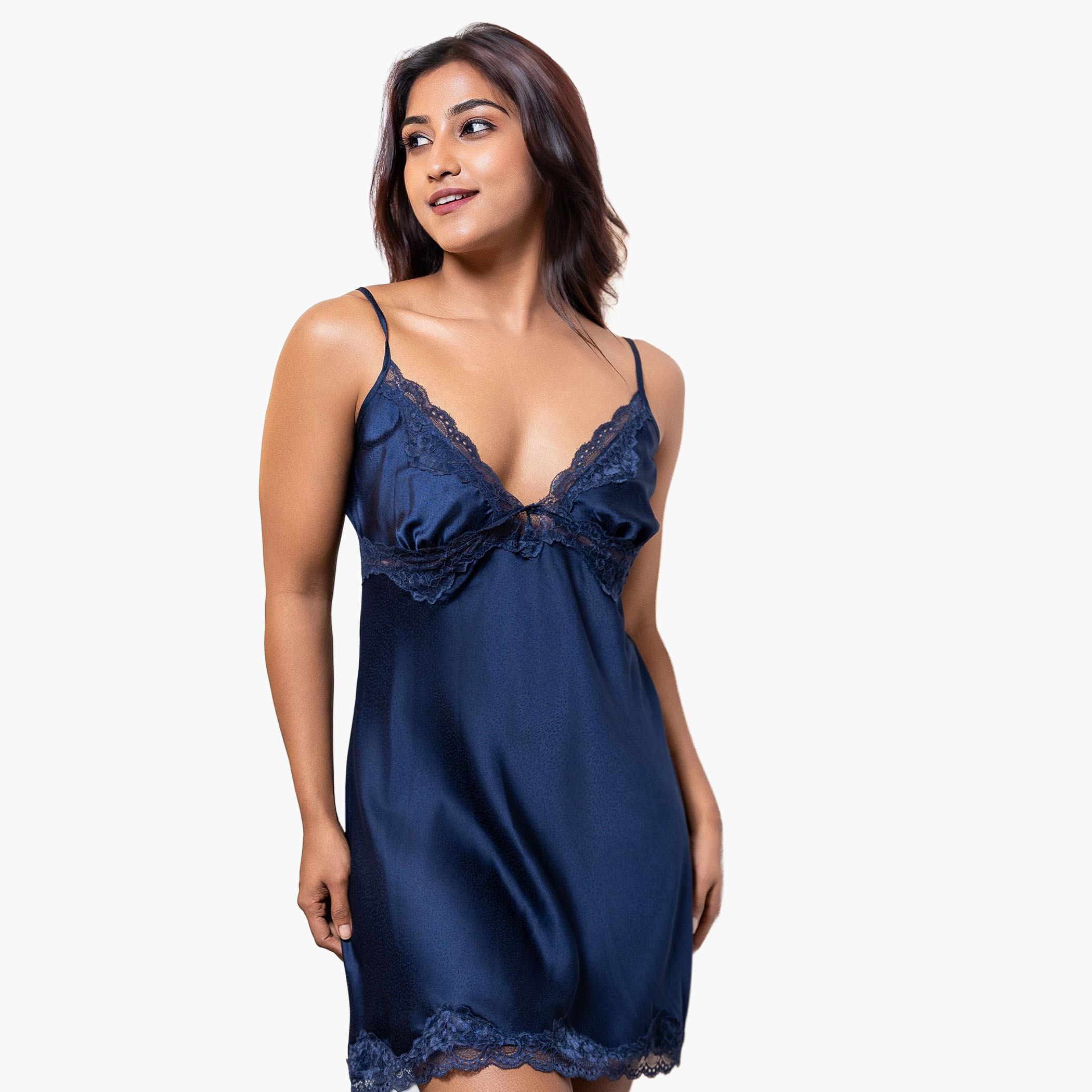 Aadaraya Night Dress Sleeveless Lace Detail-women-clothing-nightwear-nighties-image-1