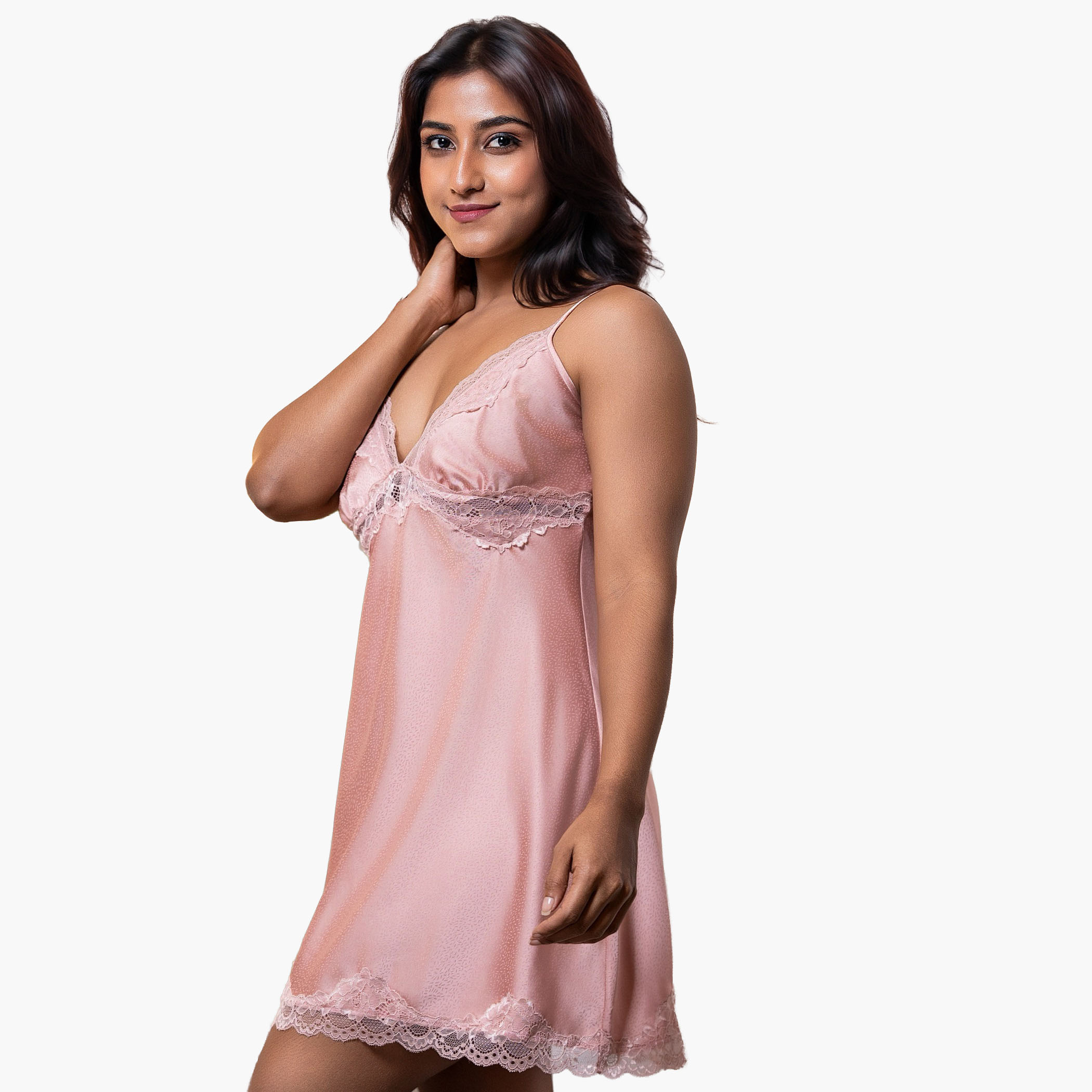 Aadaraya Night Dress Sleeveless Lace Detail-women-clothing-nightwear-nighties-image-2