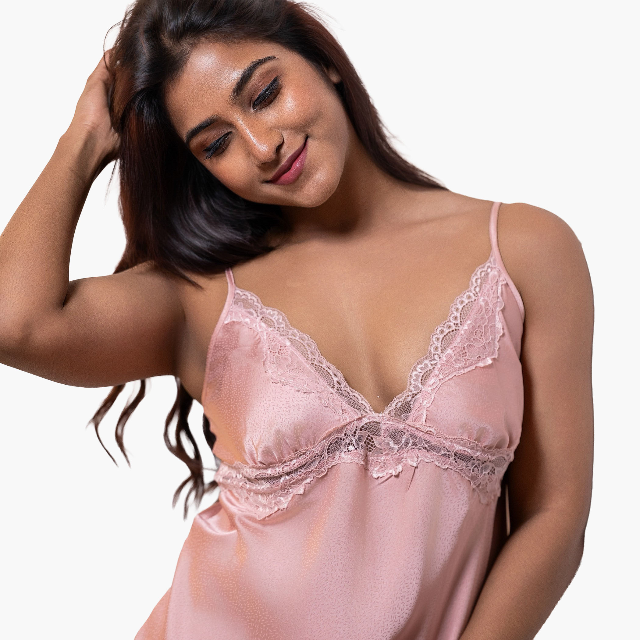 Aadaraya Night Dress Sleeveless Lace Detail-women-clothing-nightwear-nighties-image-4