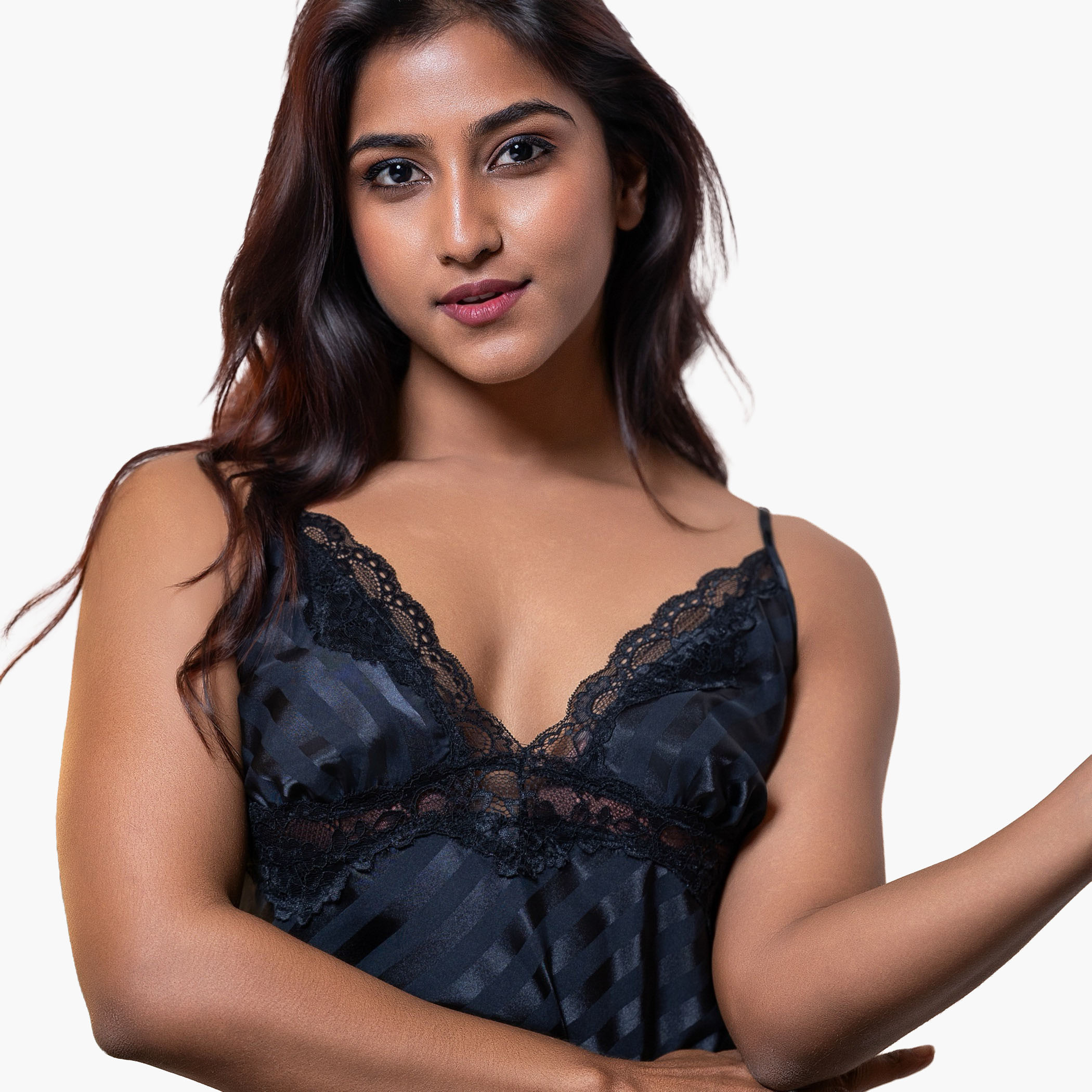 قميص نوم دون أكمام بتفاصيل دانتيل من آدارايا-women-clothing-nightwear-nighties-image-3
