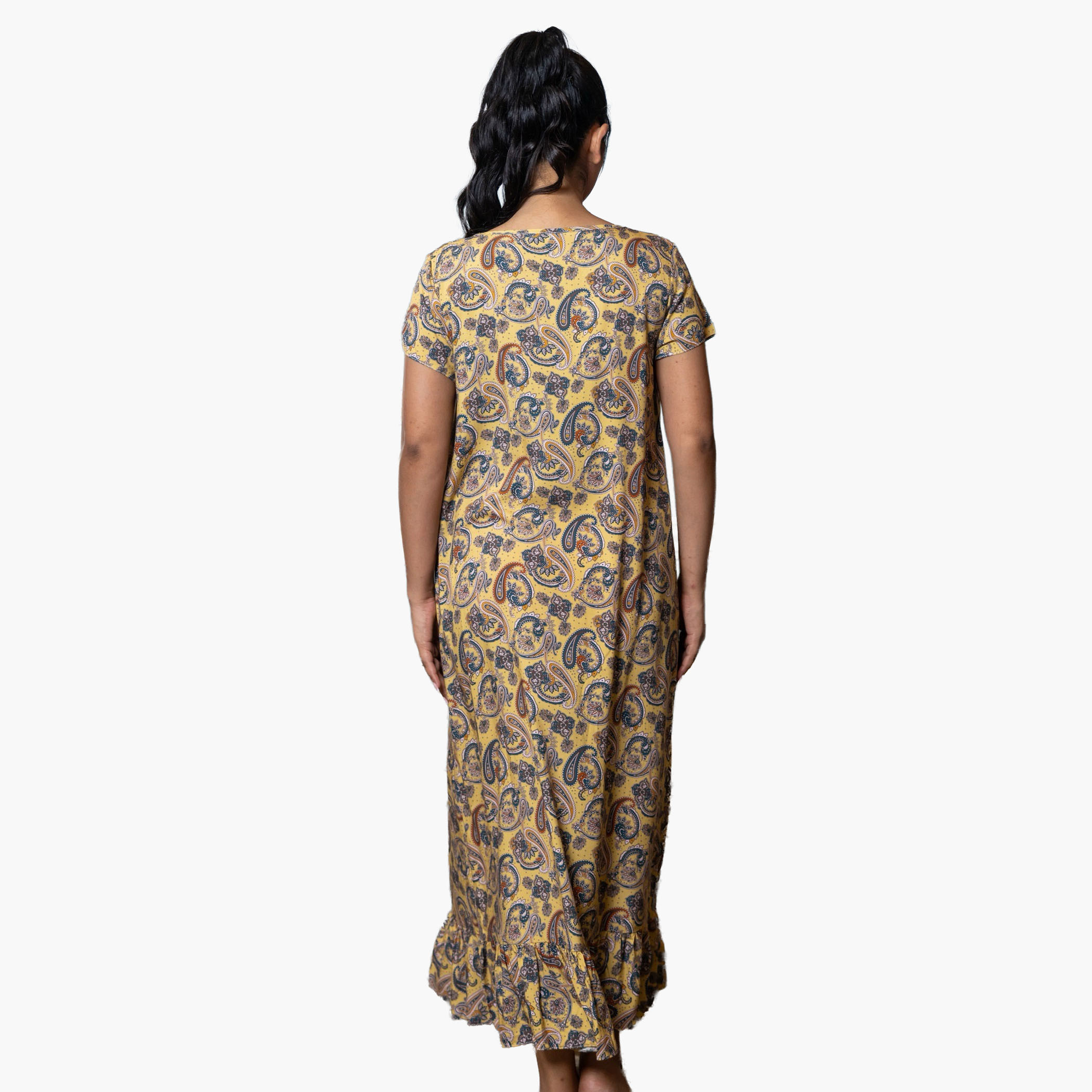 Aadaraya Night Dress Short Sleeves Printed-women-clothing-nightwear-nighties-image-4