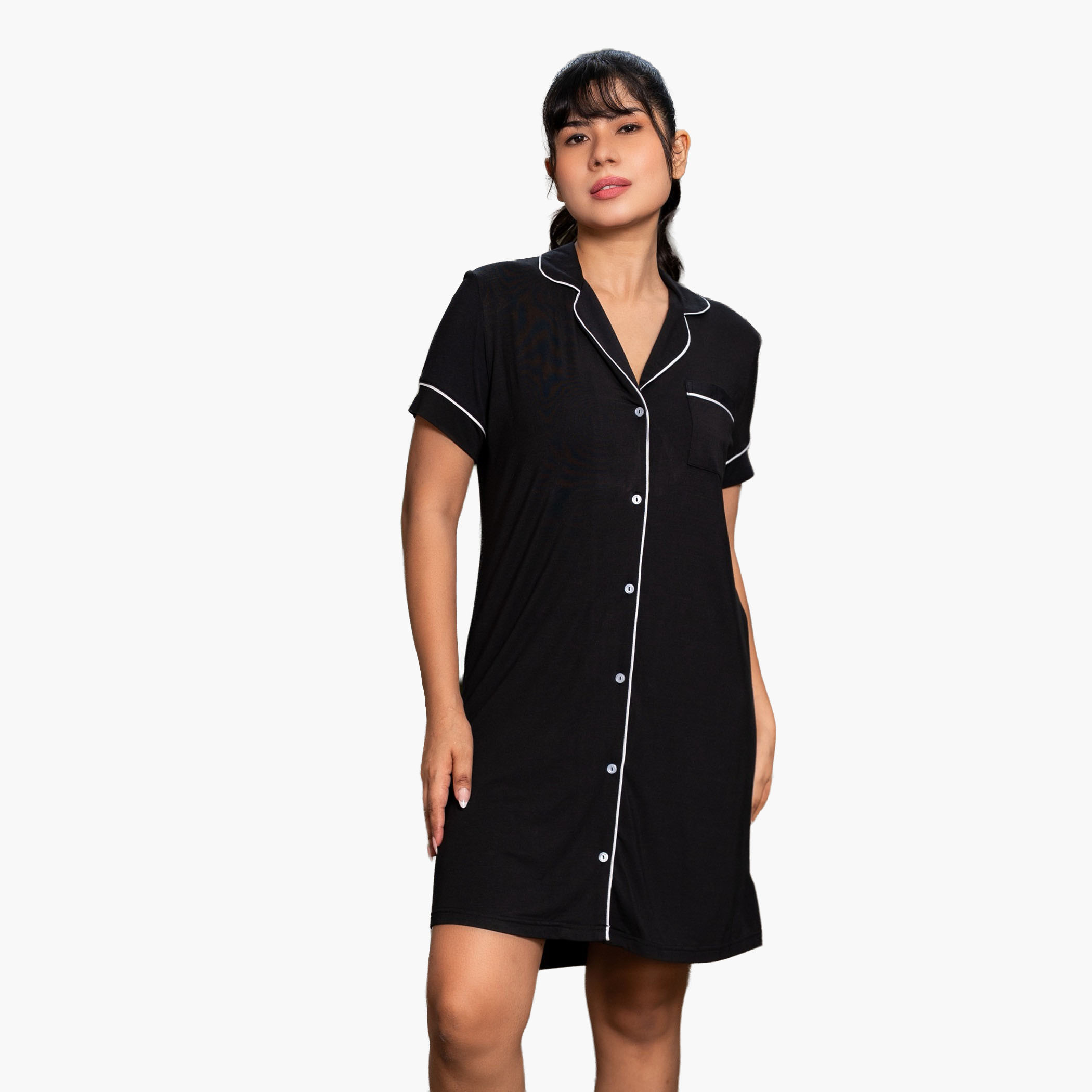 Aadaraya Short Sleepshirt Short Sleeves-women-clothing-nightwear-nighties-image-2
