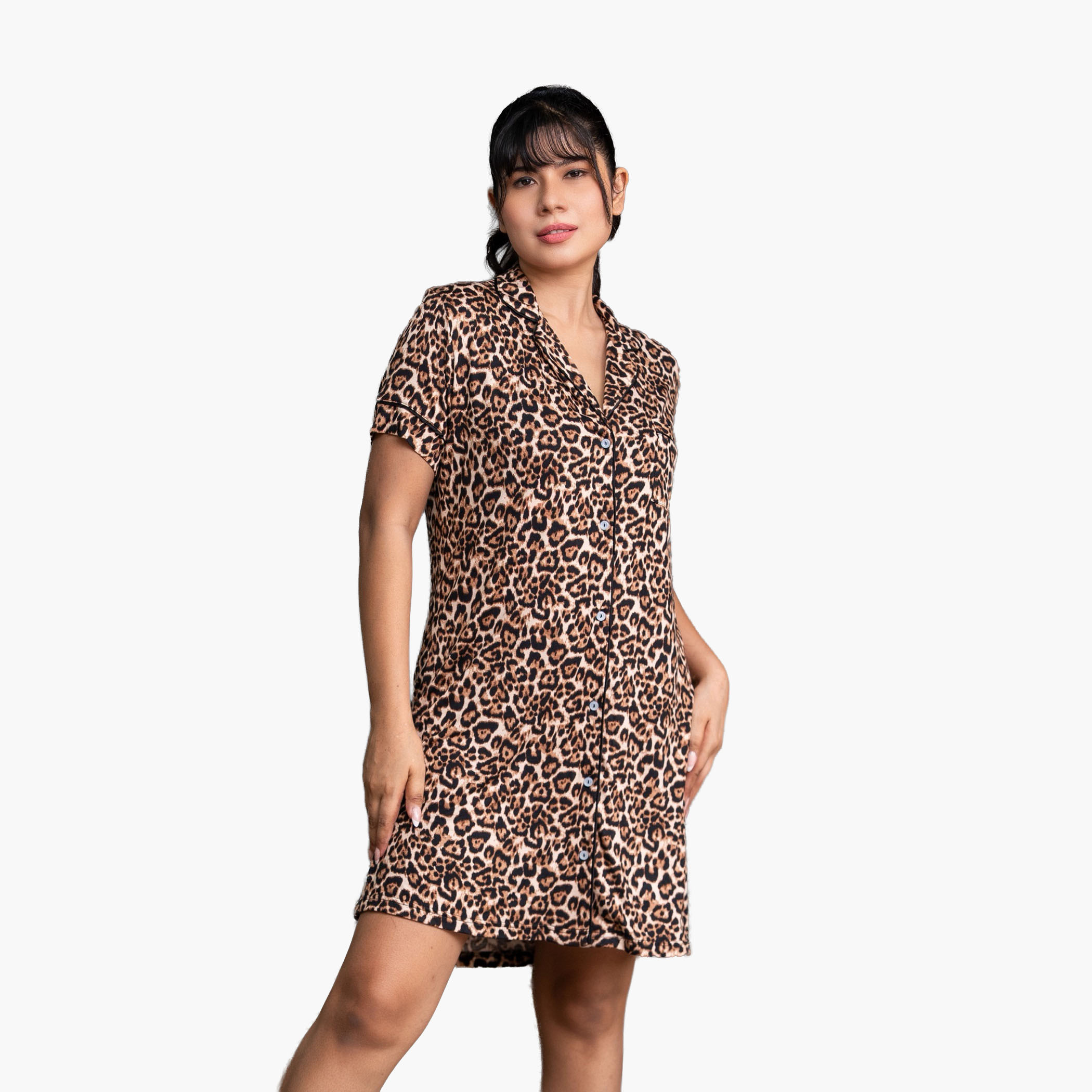 قميص نوم قصير بأكمام قصيرة وطبعات من آدارايا-women-clothing-nightwear-nighties-image-2