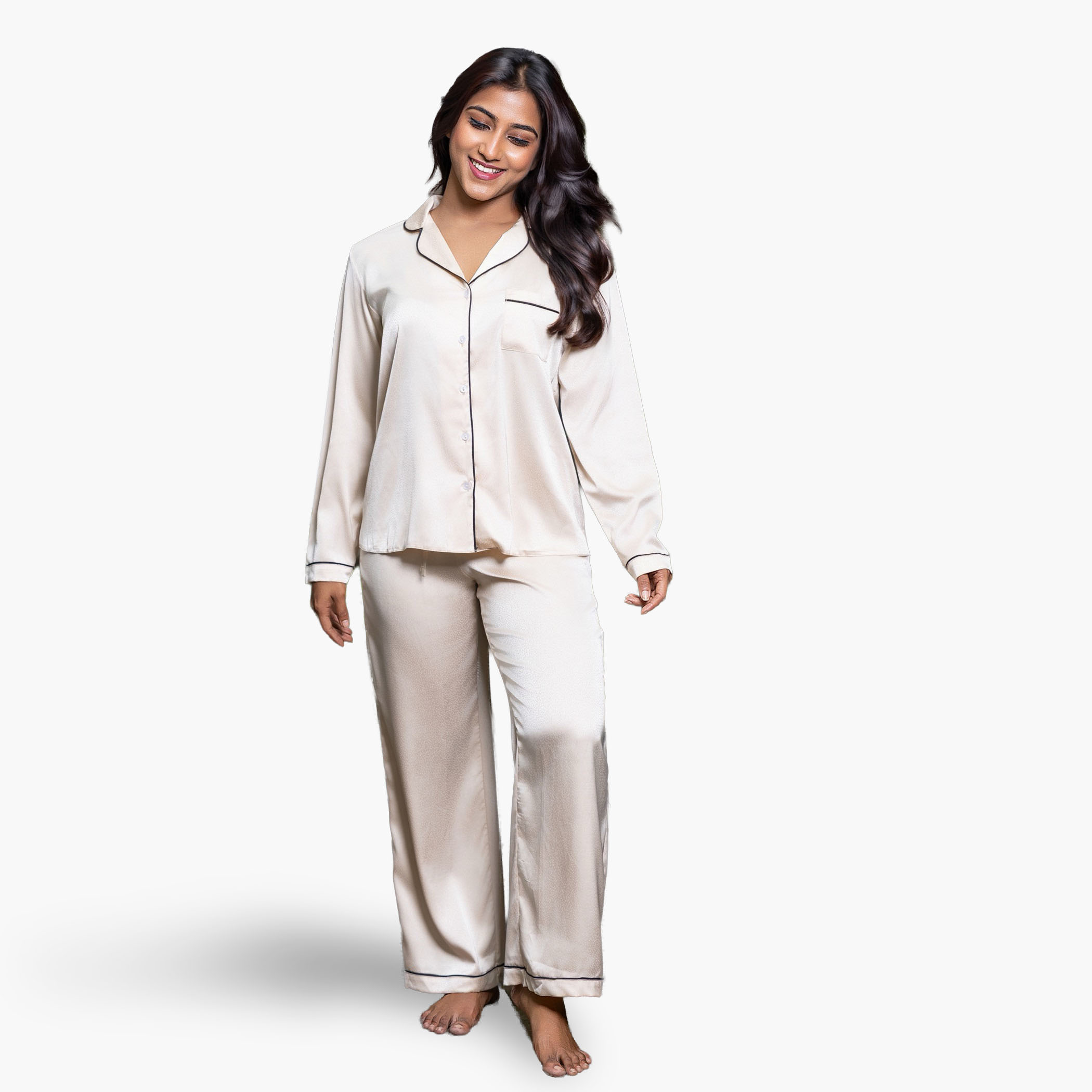 طقم بنطلون بيجاما وقميص من آدارايا-women-clothing-nightwear-pyjamas-longsets-image-1