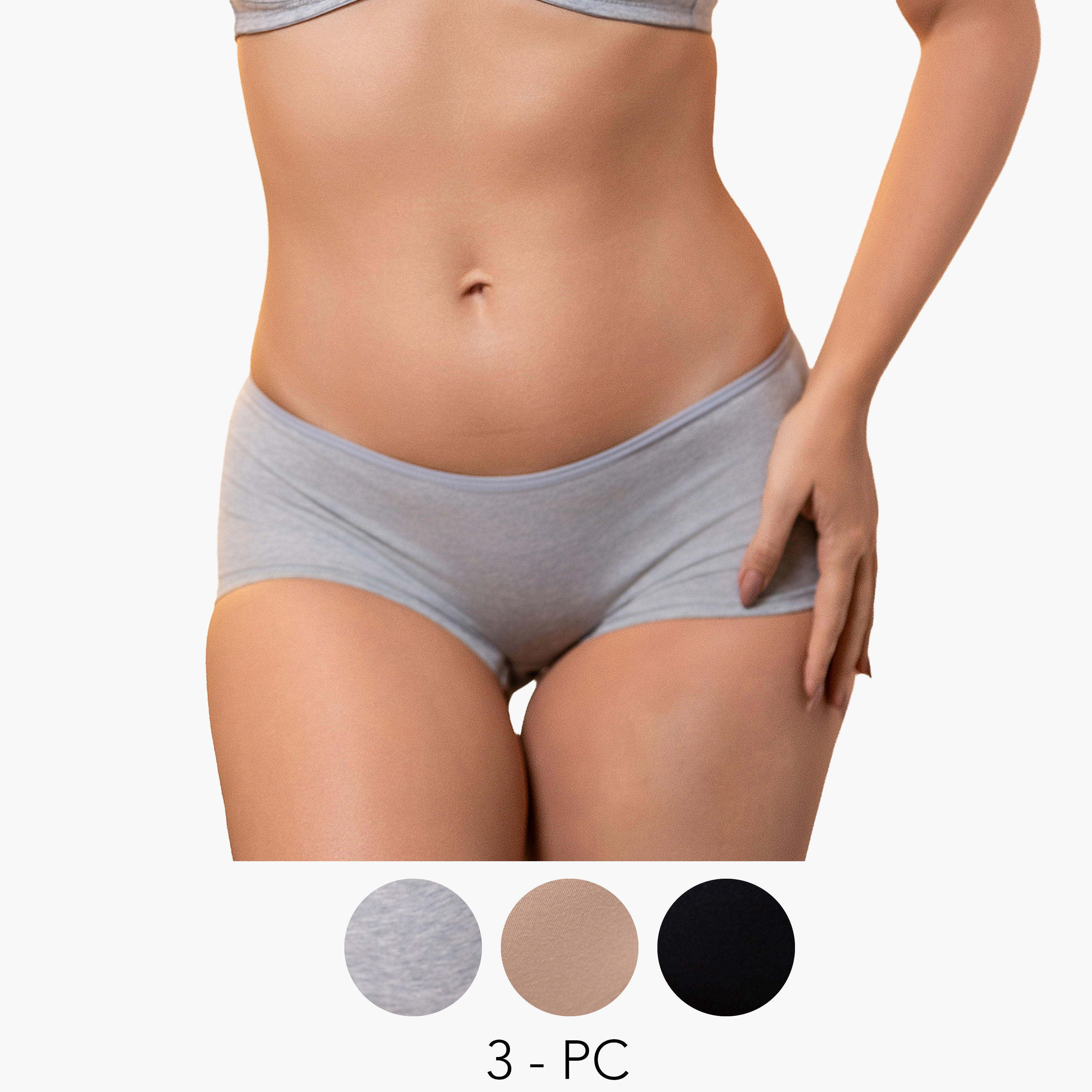 Set of 3 - Aadaraya Boyshorts Cotton-women-clothing-lingerie-panties-image-1