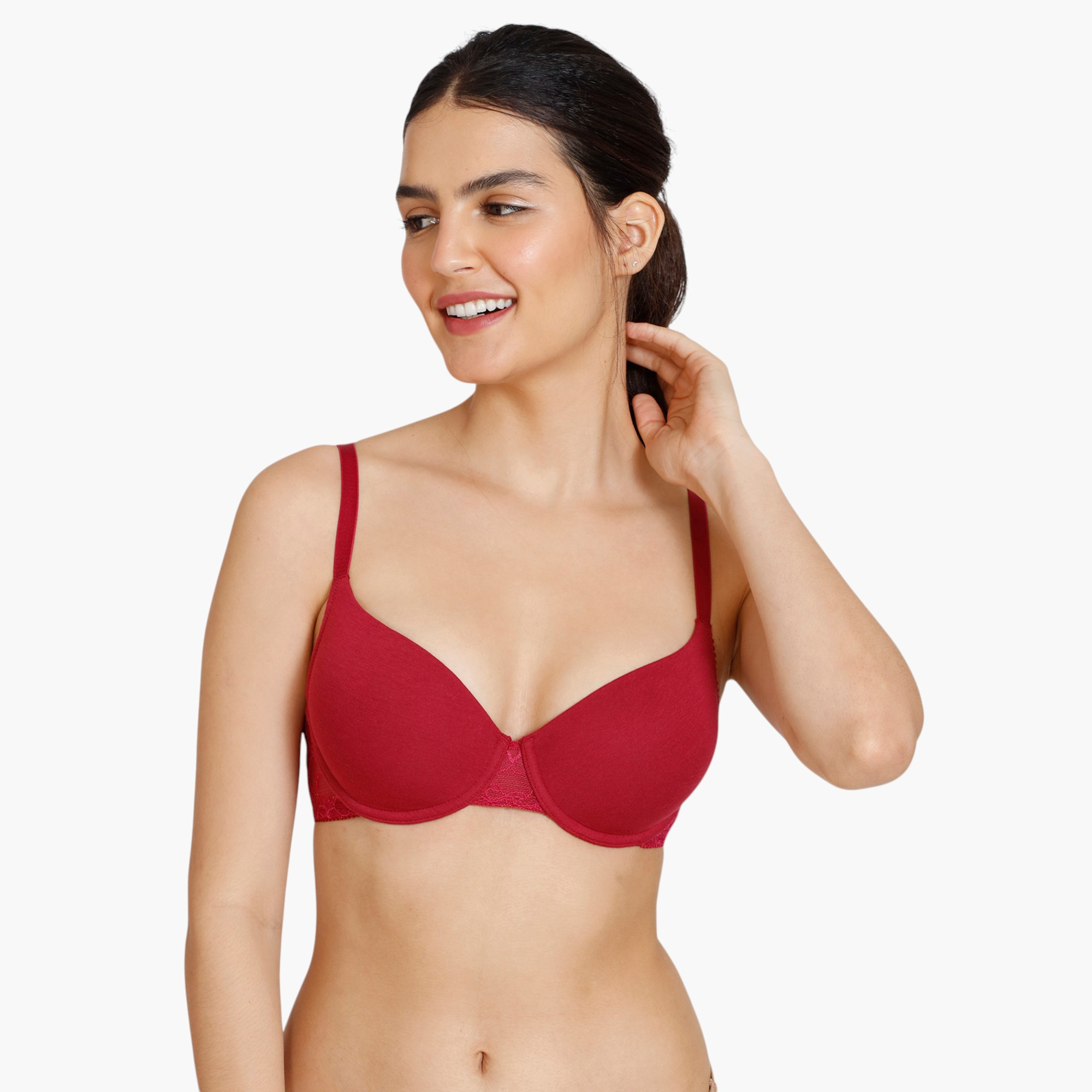 صدرية ديمي مبطنة بتفاصيل دانتيل من زيفامي-women-clothing-lingerie-bras-image-9