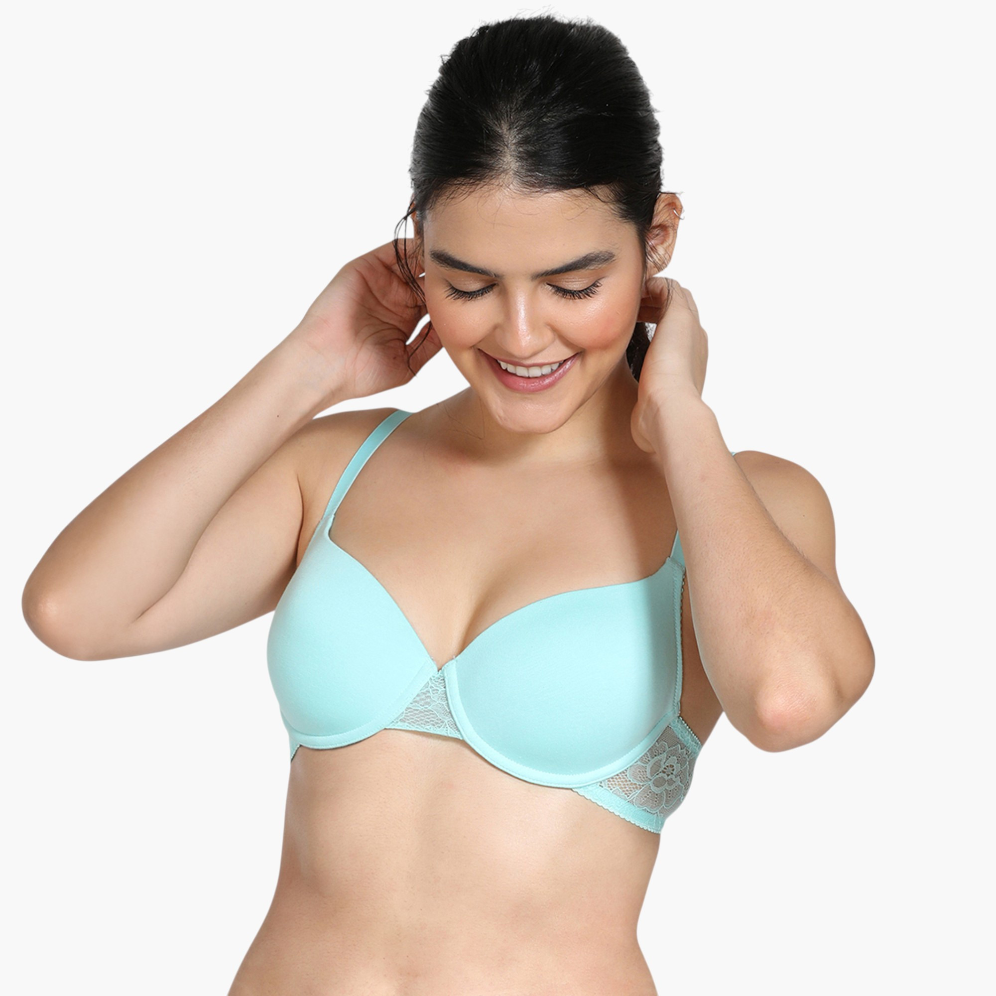 Zivame Lace Panel Padded Demi Bra-women-clothing-lingerie-bras-image-1