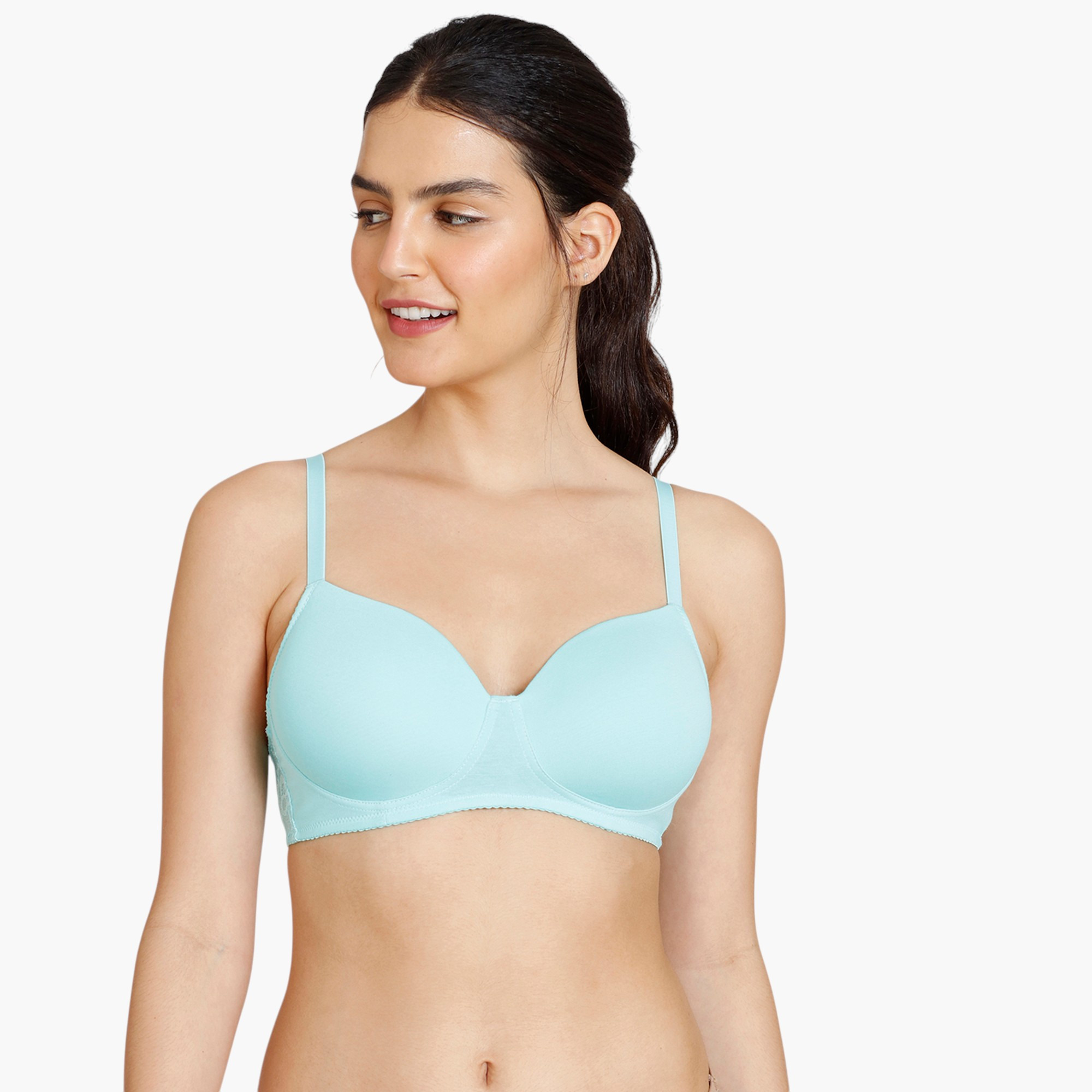 Zivame Lace Panel Padded Non-Wired Bra-women-clothing-lingerie-bras-image-1