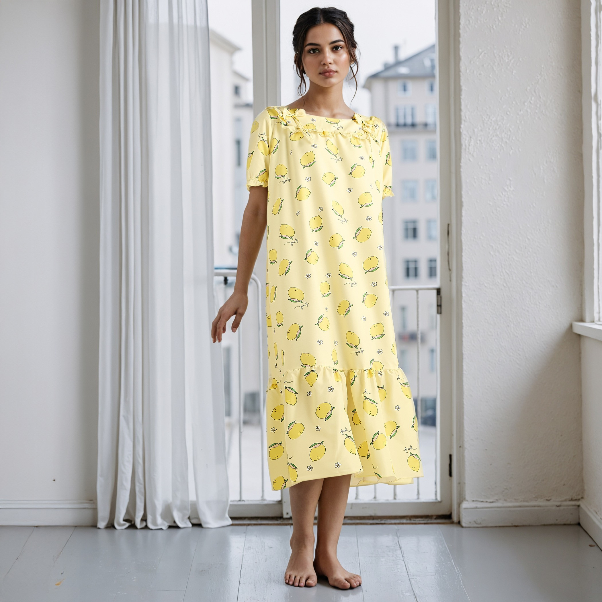 Printed Square Neck Night Dress-women-clothing-nightwear-nighties-image-2