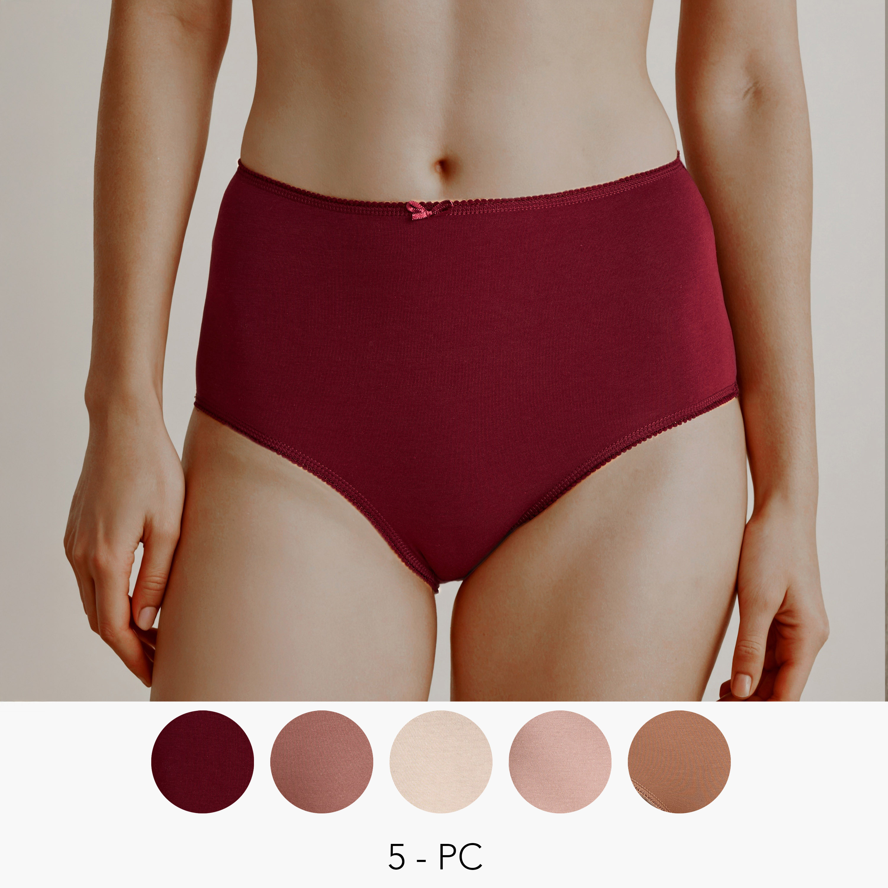 طقم سراويل داخلية 5 قطع بزينة فيونكة-women-clothing-nightwear-pyjamas-bottoms-image-18
