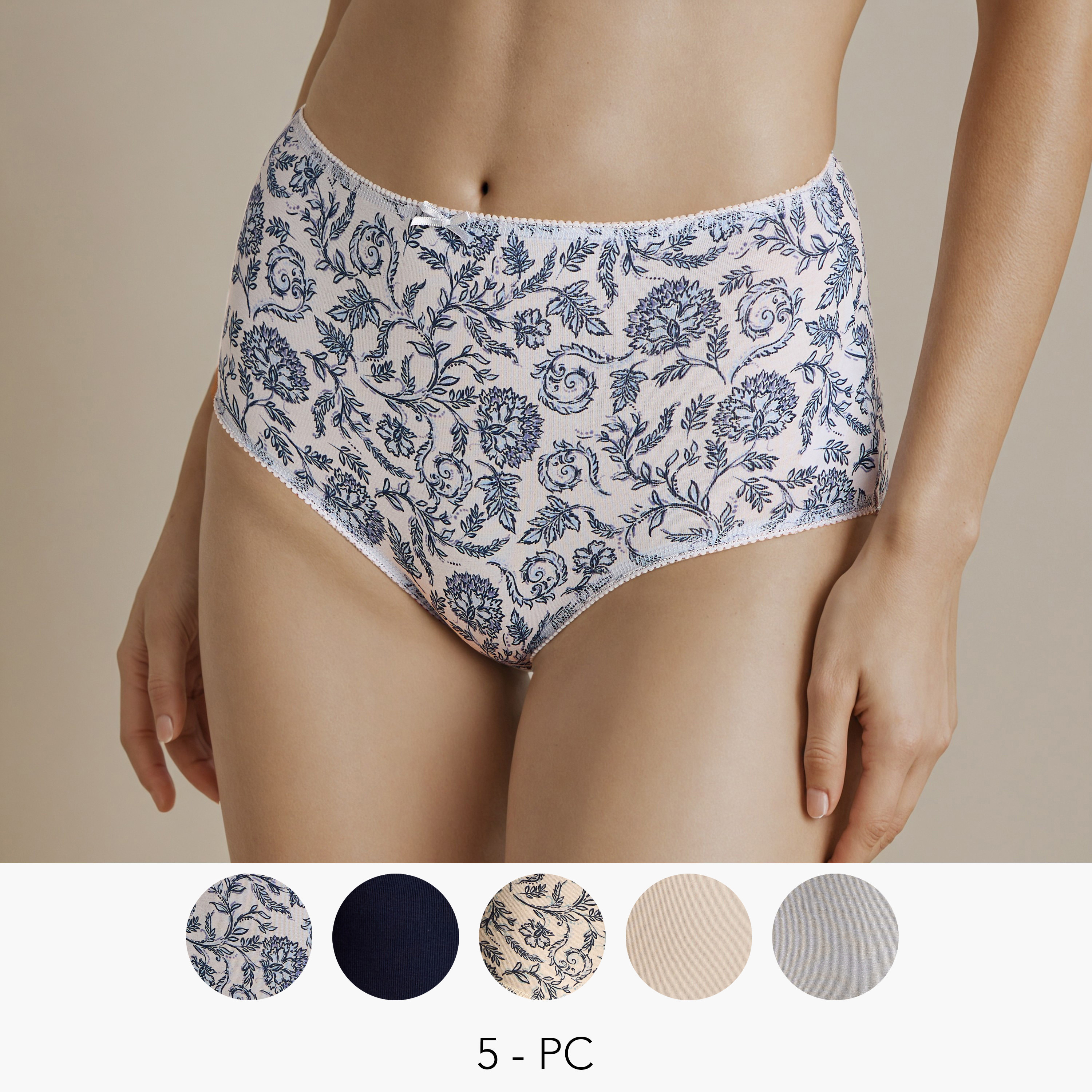 طقم سراويل داخلية كاملة 5 قطع متنوعة-women-clothing-lingerie-panties-image-1