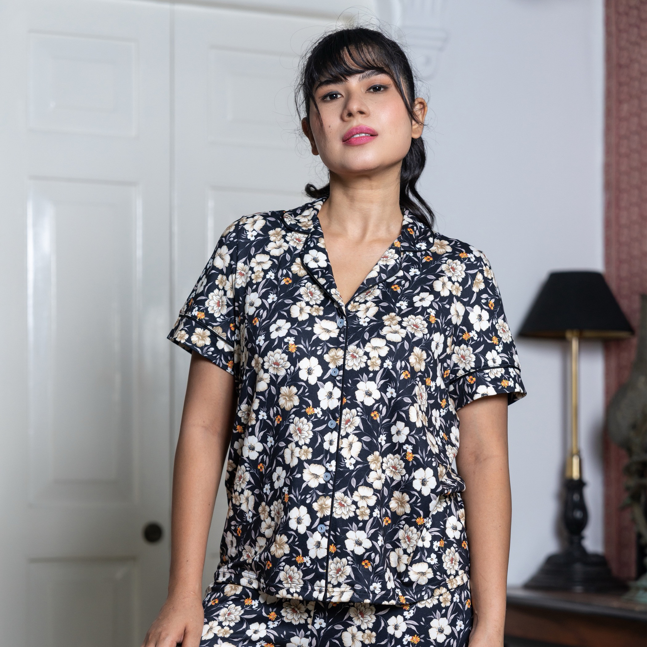 Aadaraya Pyjama Set Button-Down Shirt & Trousers-women-clothing-nightwear-pyjamas-longsets-image-4