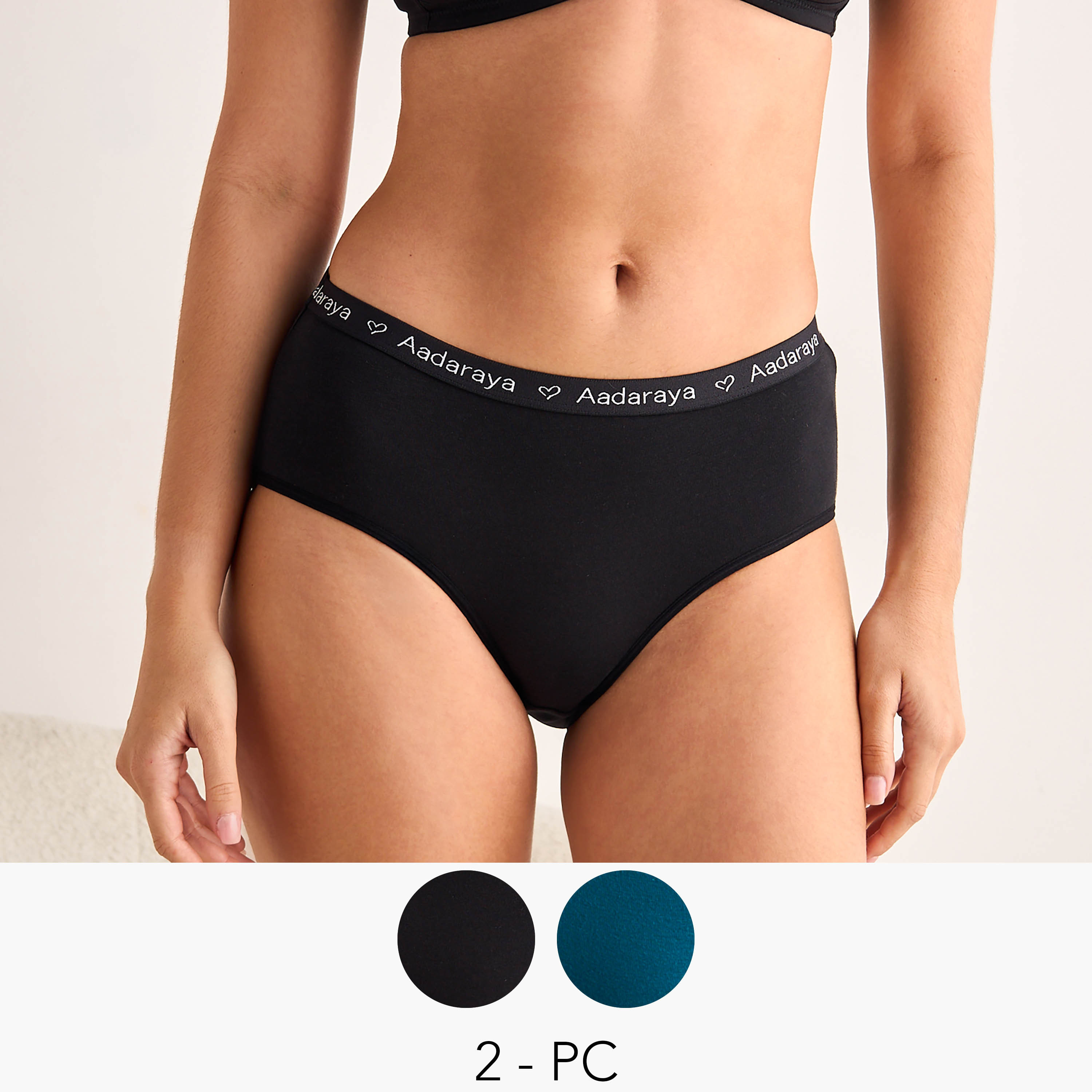 Pack of 2 Aadaraya Elastic Waist Briefs-women-clothing-lingerie-panties-image-1